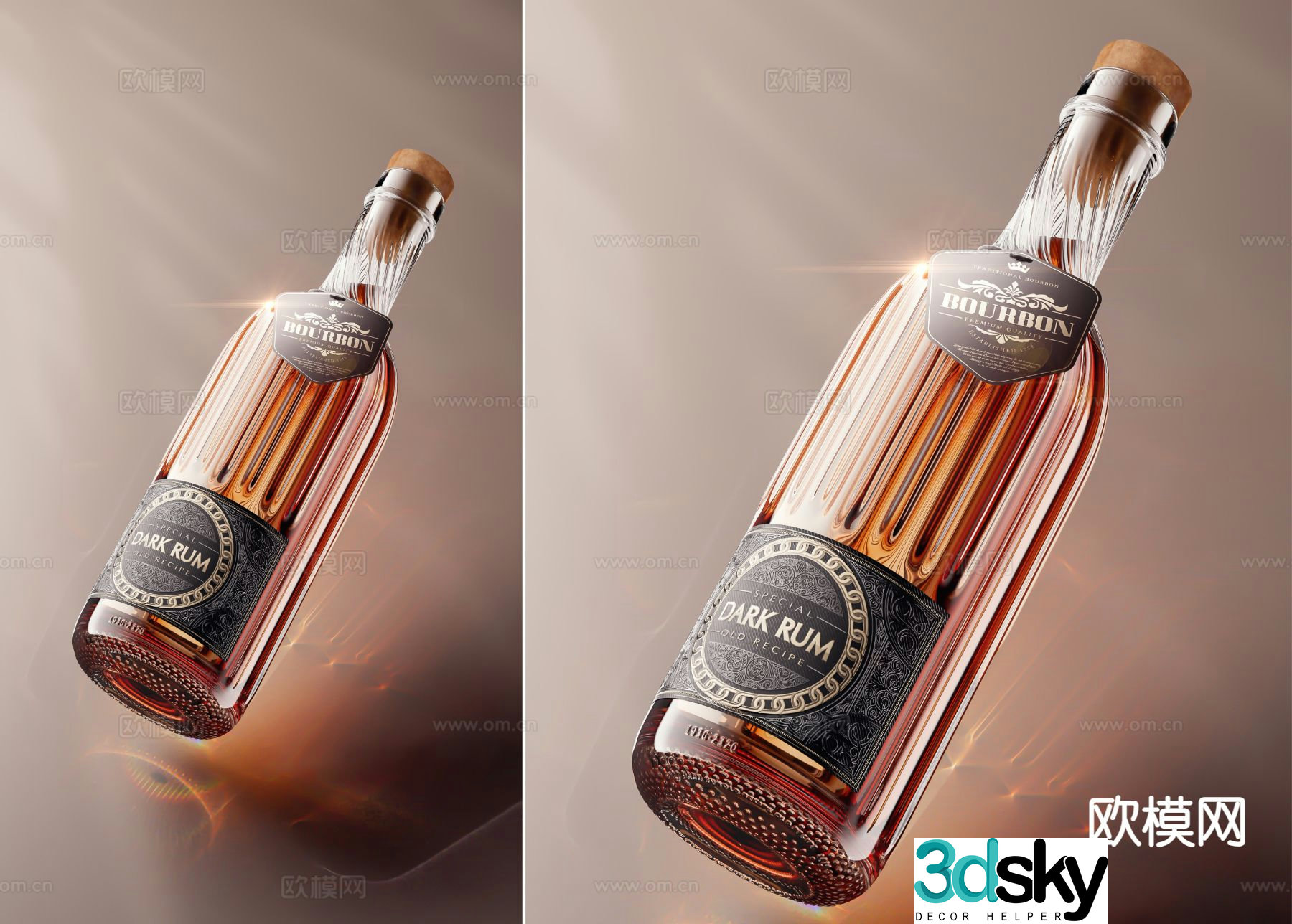 Rum foreign wine wine wine bottle 3d model