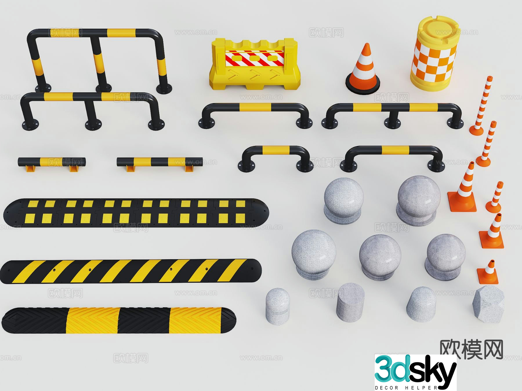 Car blocker, car blocker, car blocker, speed bump 3D model