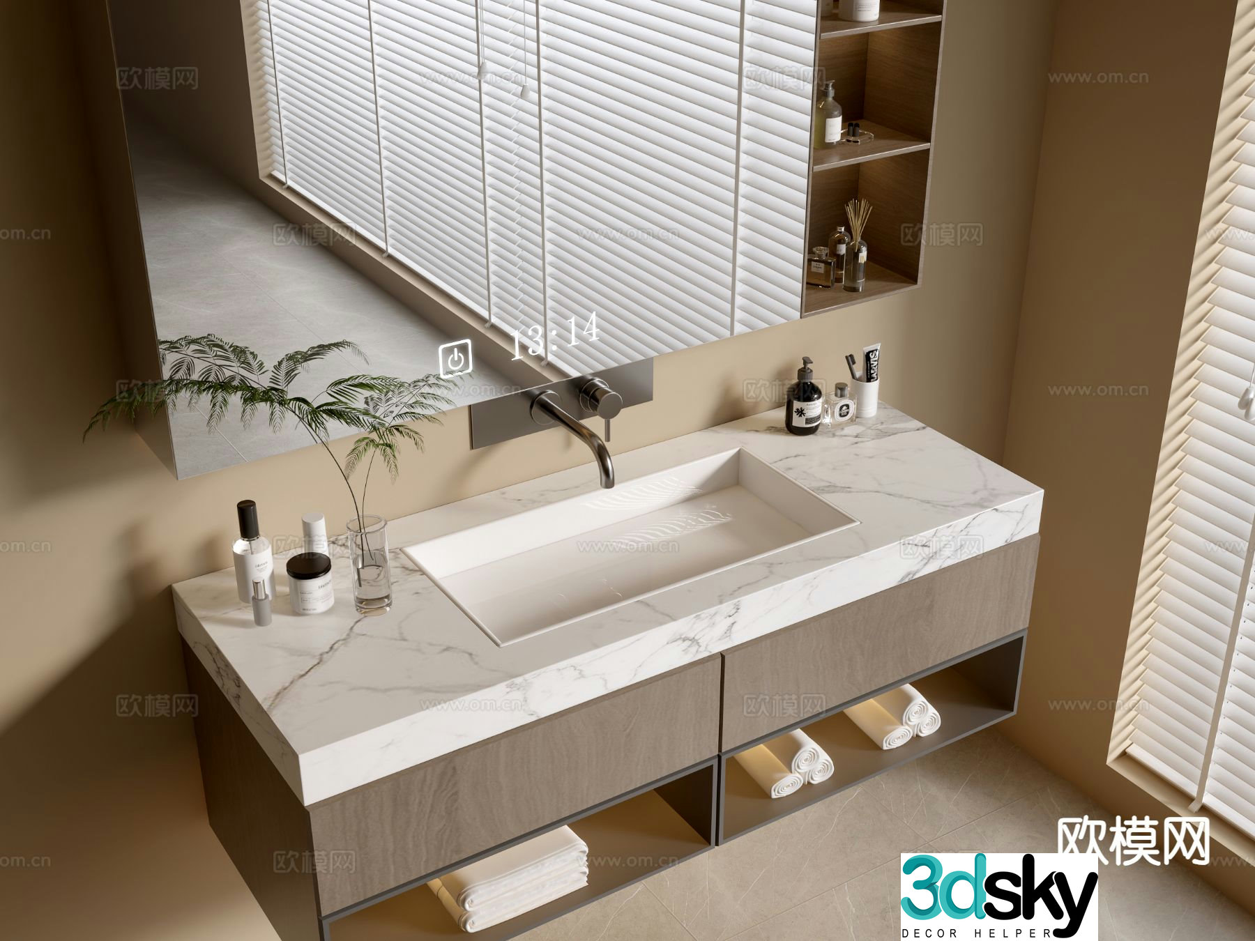Modern bathroom cabinet bathroom basin bathroom accessories 3d model