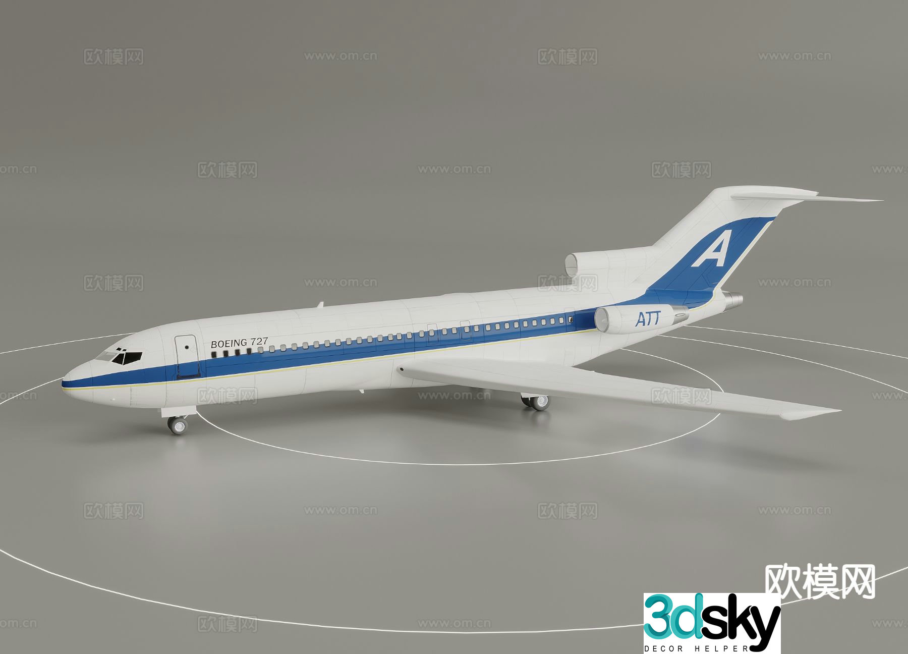 modern airliner aircraft business jet 3d model