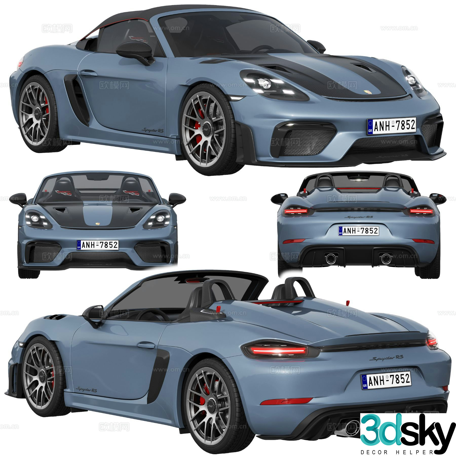 Porsche Cars Cabriolet Porsche 718 Spyder 3d model