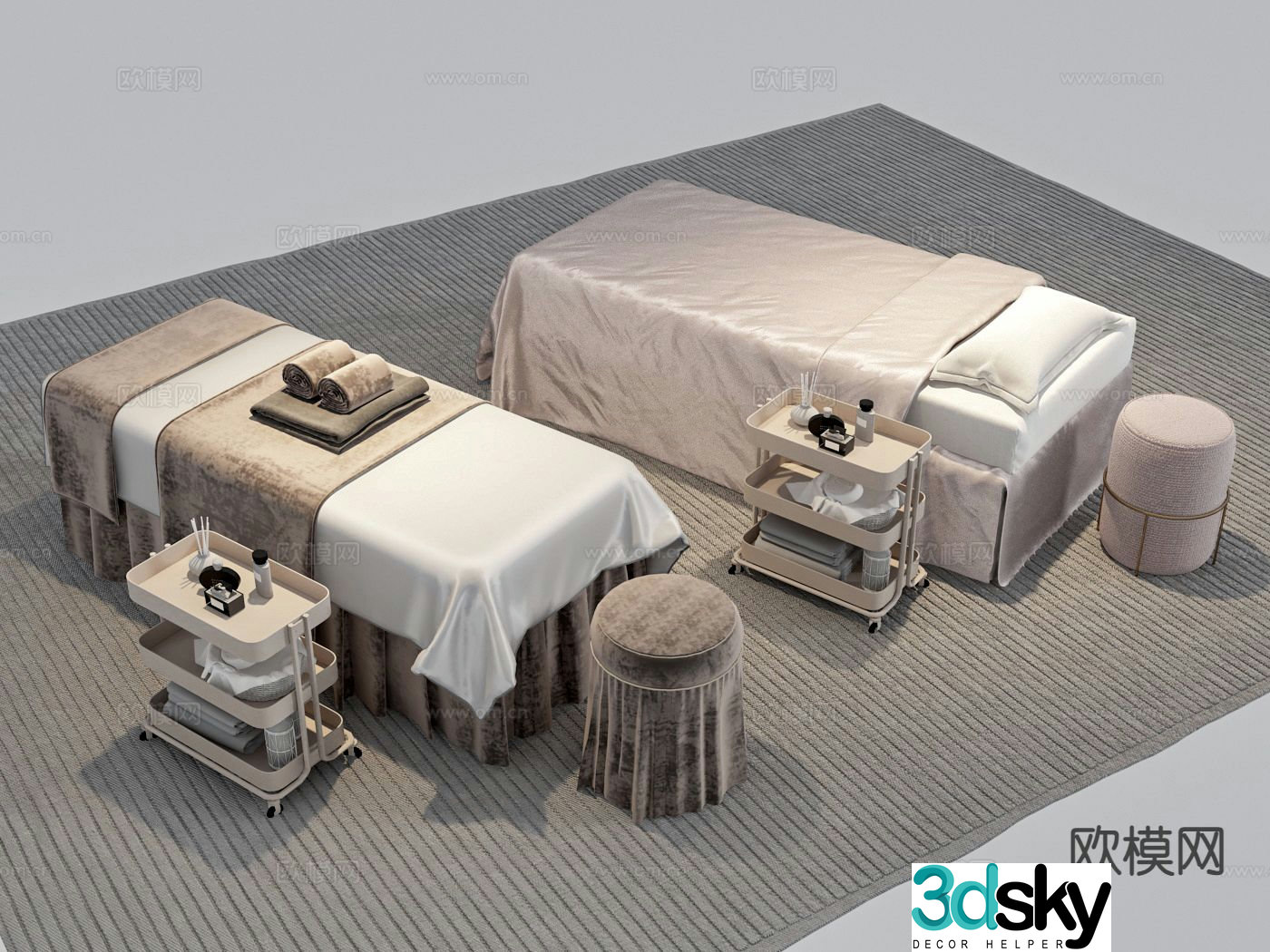Massage bed beauty bed 3d model