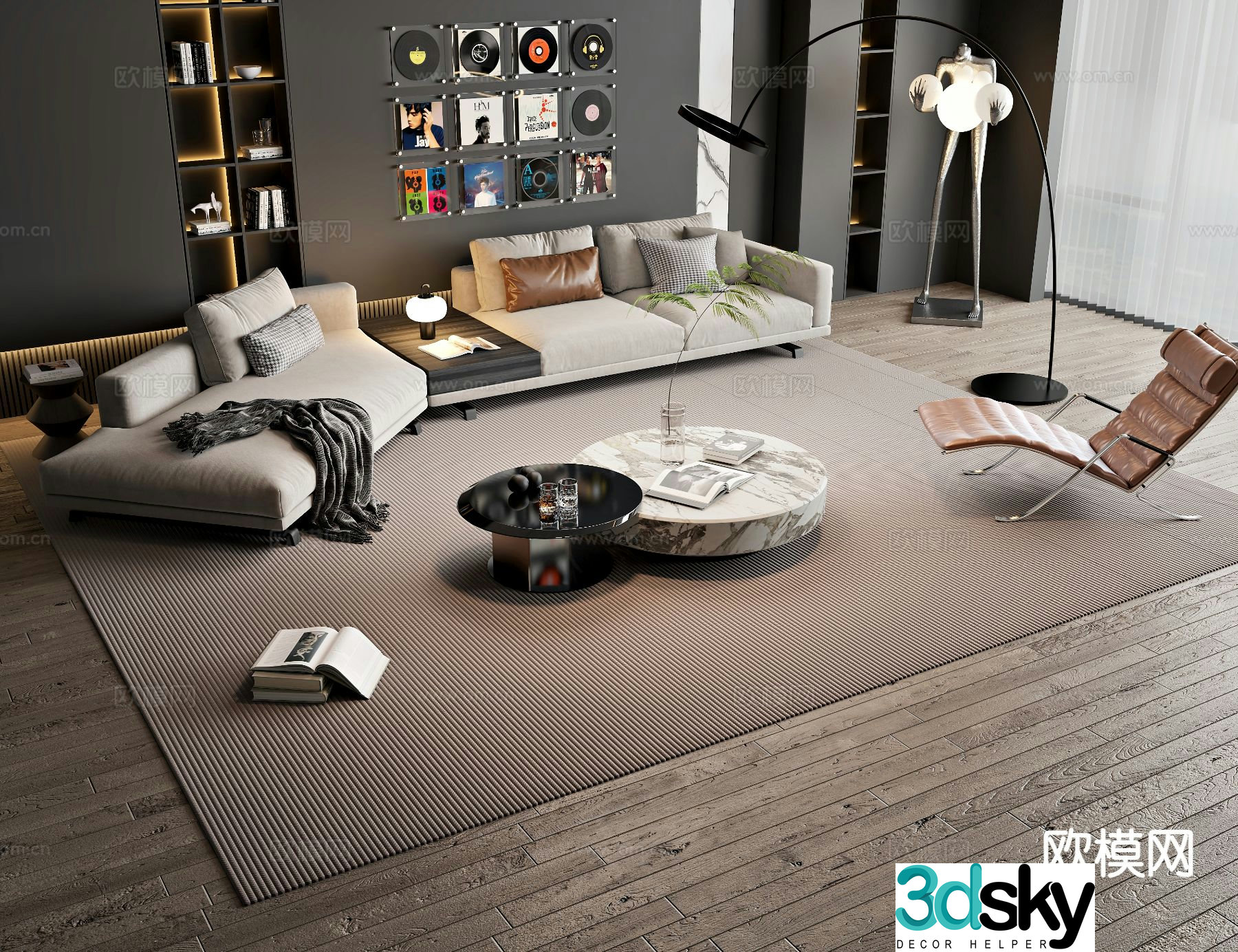 Modern sectional sofa 3d model