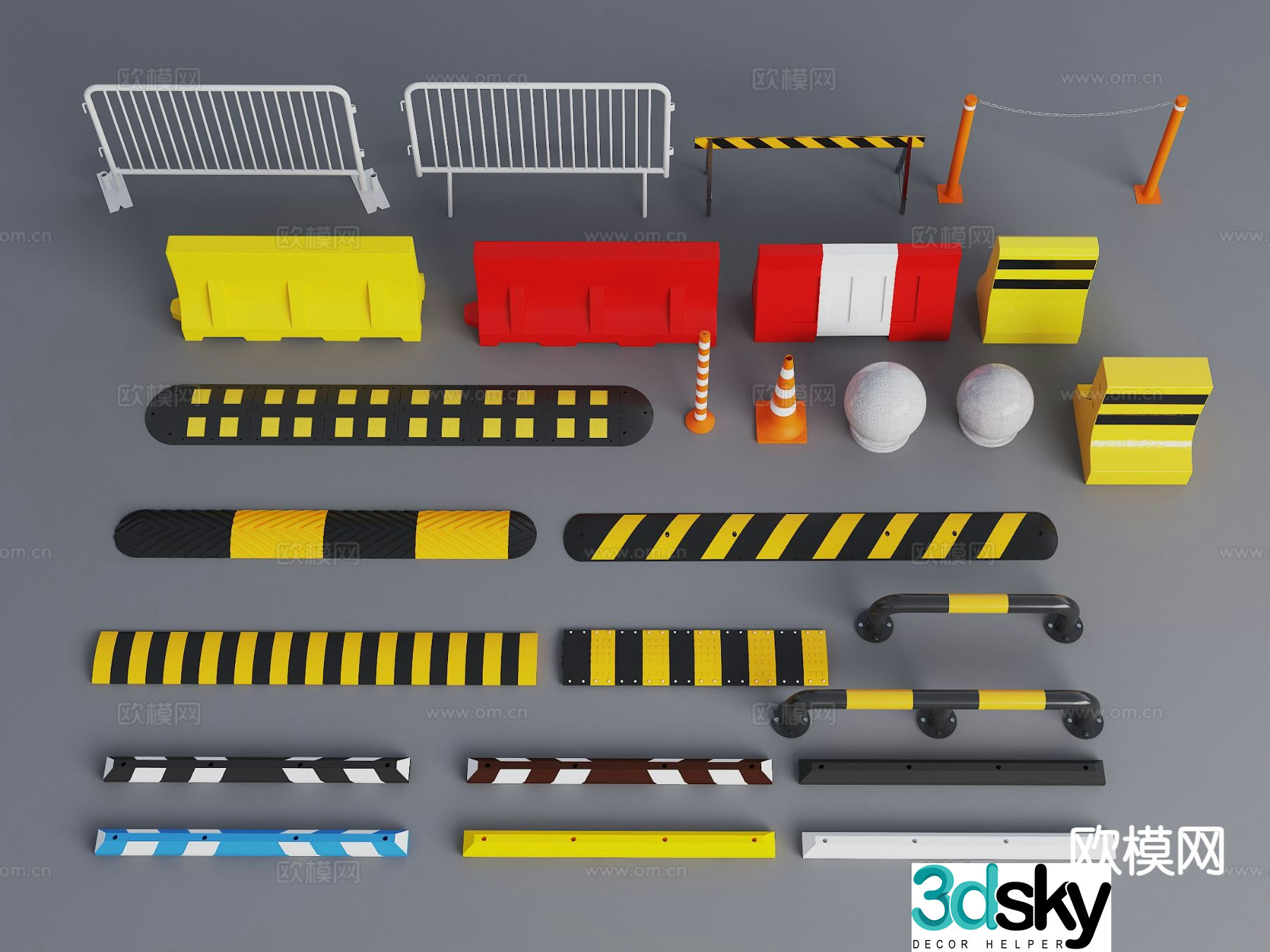 Car blocker, car blocker, car blocker, speed bump 3D model