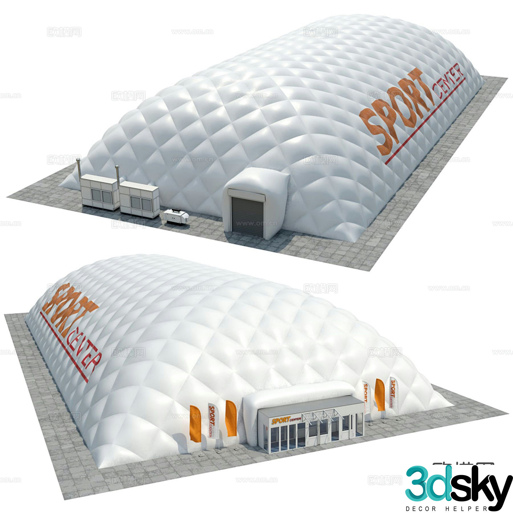 Large inflatable tent air support tent 3d model