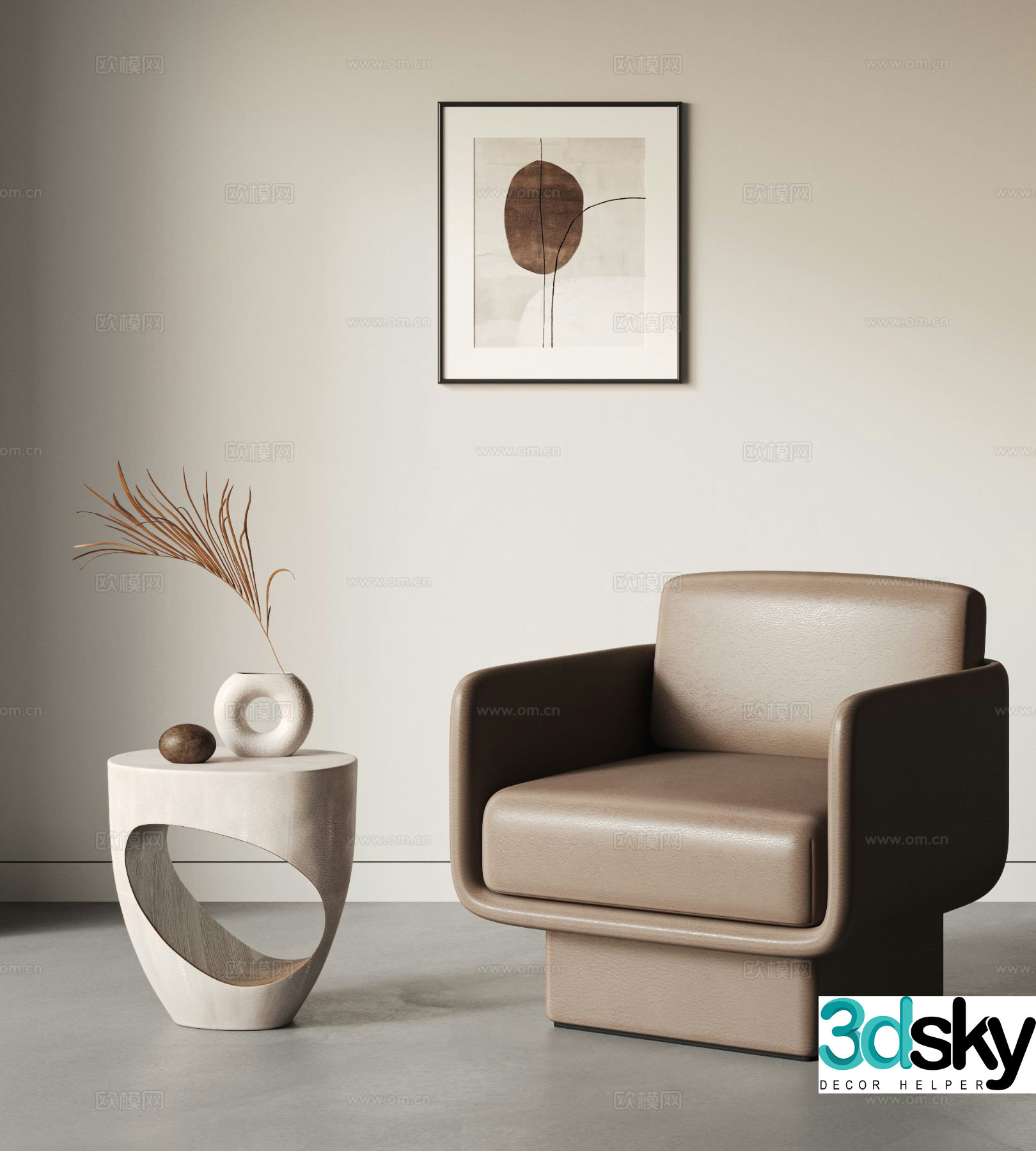 Modern single sofa sofa chair 3d model