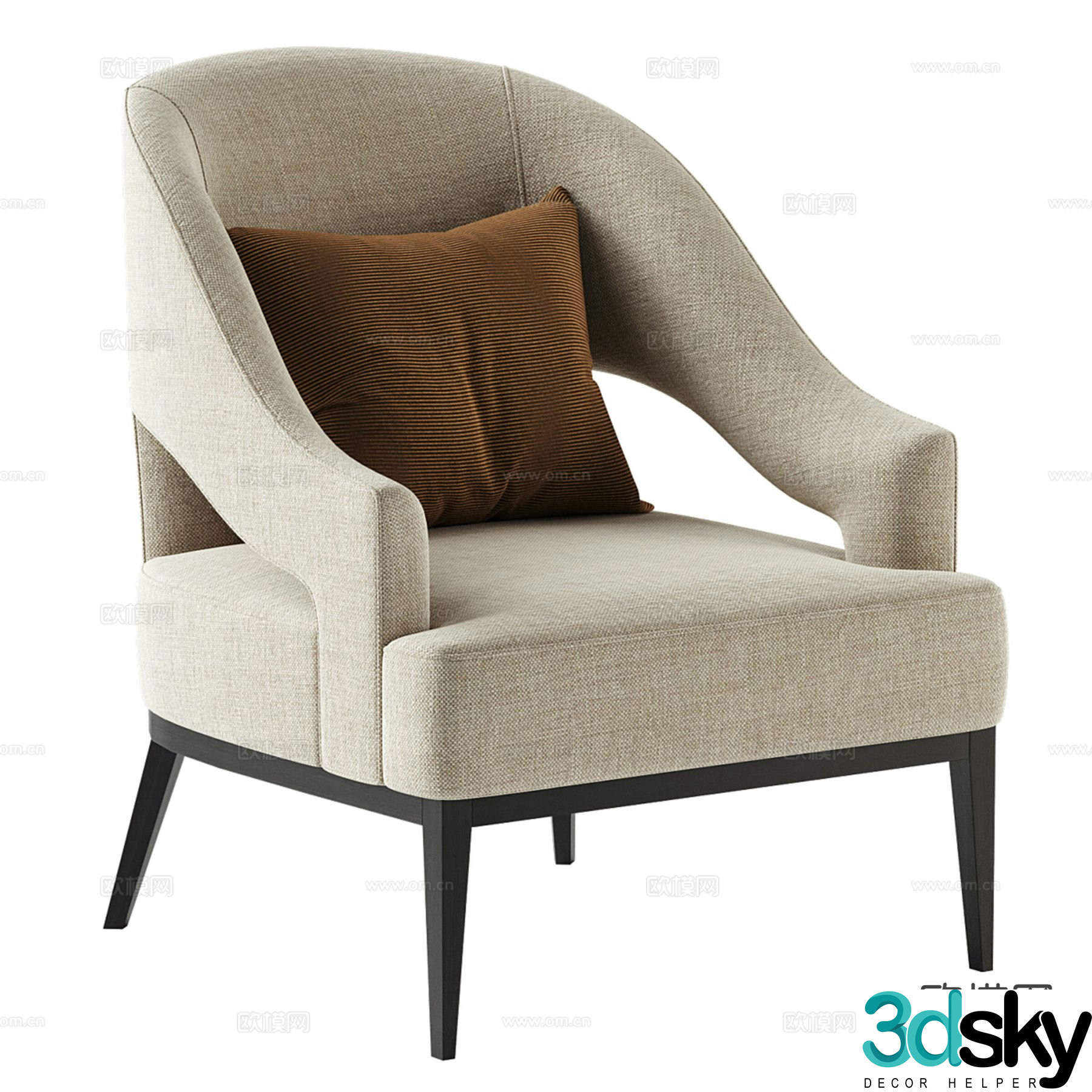 Modern sofa chair leisure chair 3d model