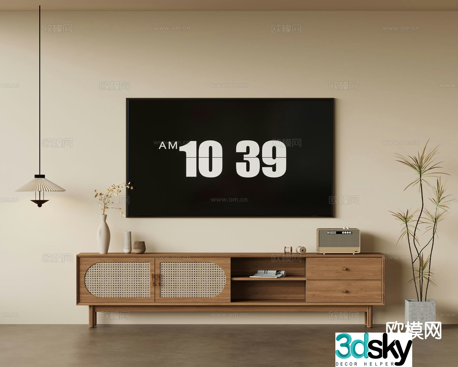 Middle-aged TV cabinet 3D model