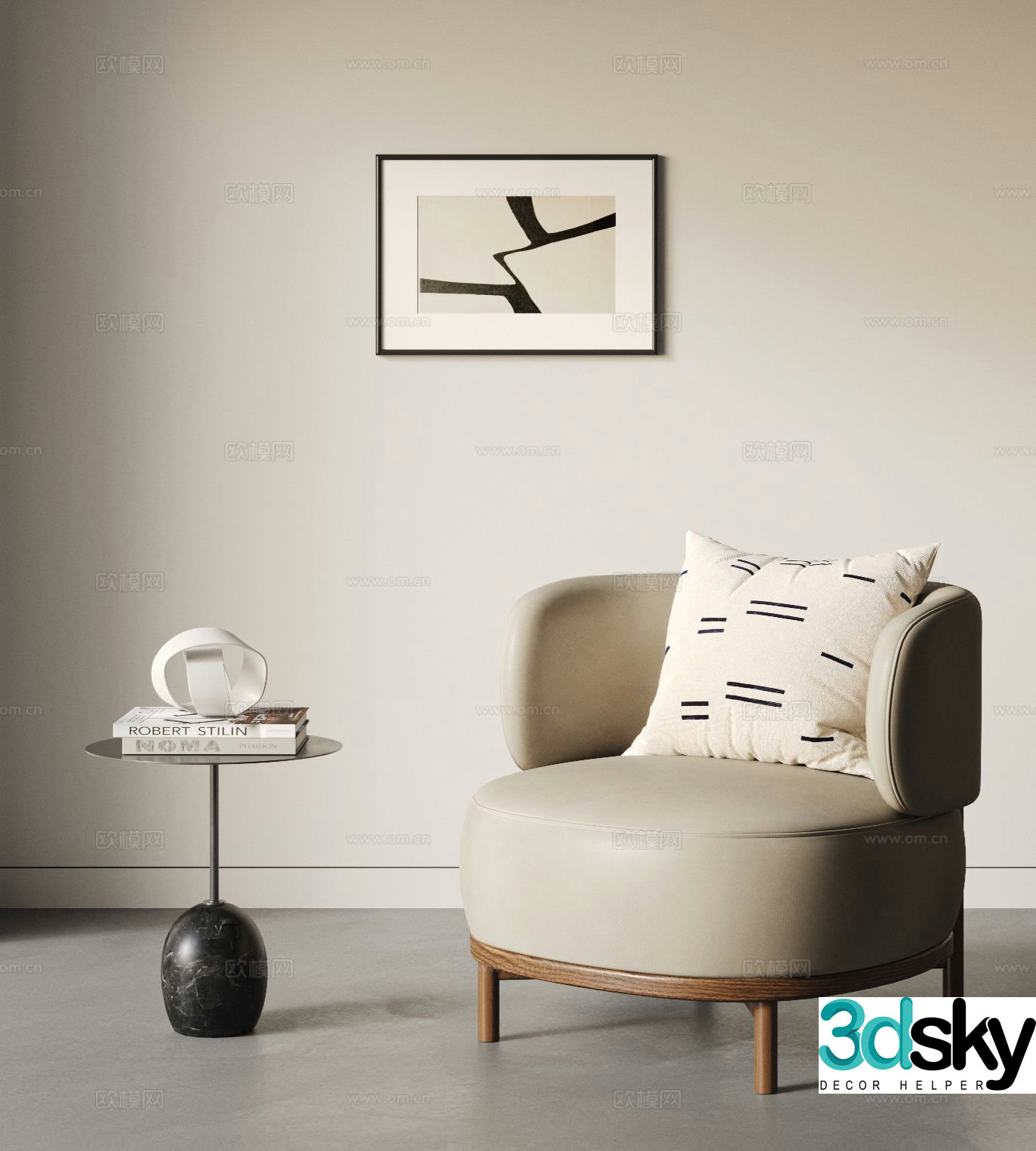 PRADA modern sofa chair single sofa 3d model