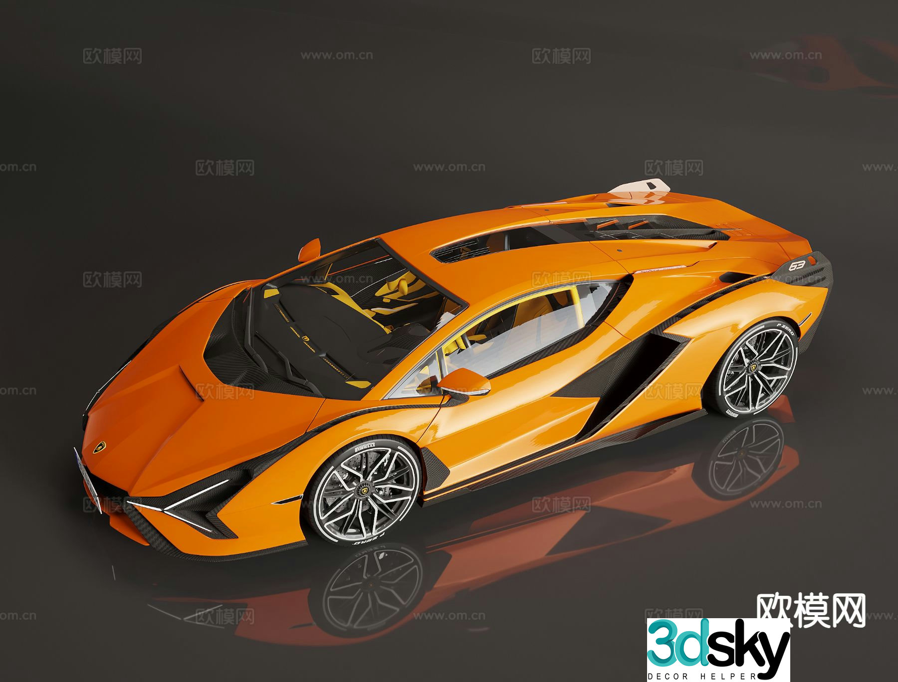 modern car luxury sports car 3d model