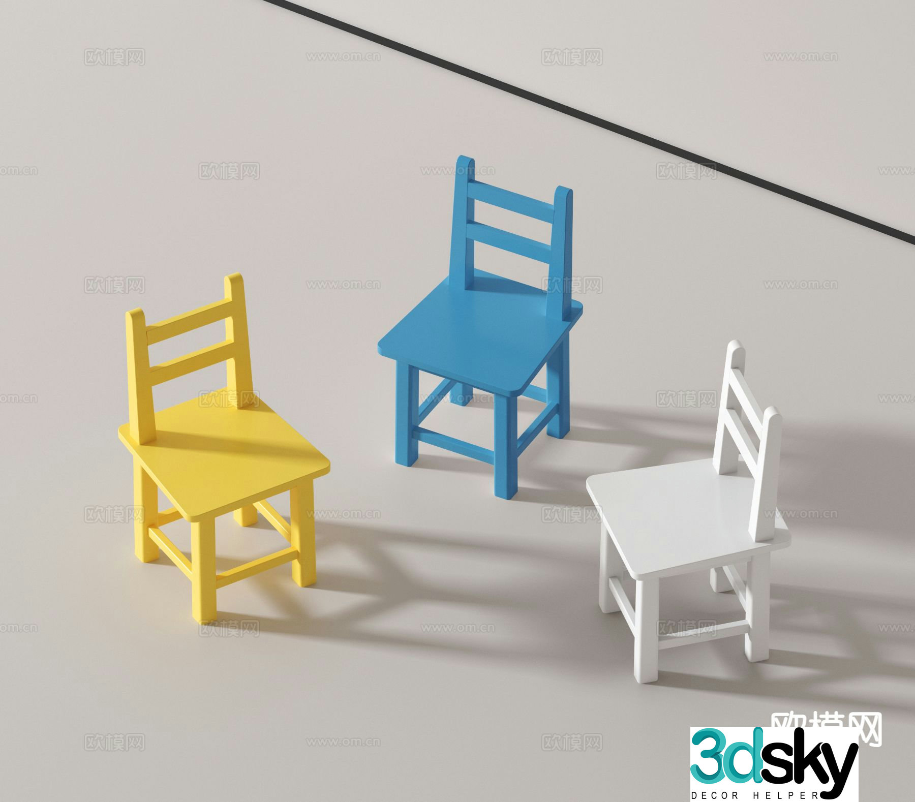 Modern children’s chair stool children’s stool 3d model