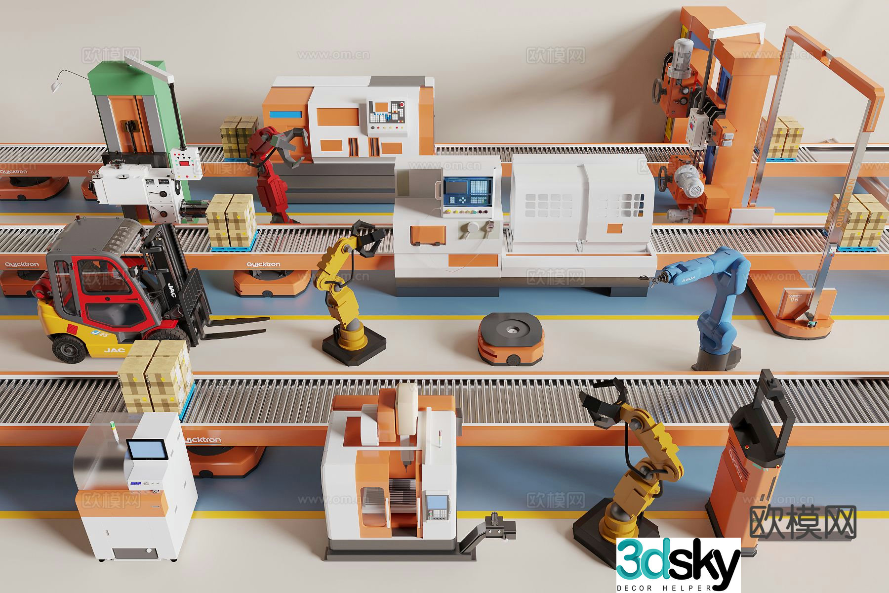 Industrial equipment robotic arm mechanical equipment 3d model