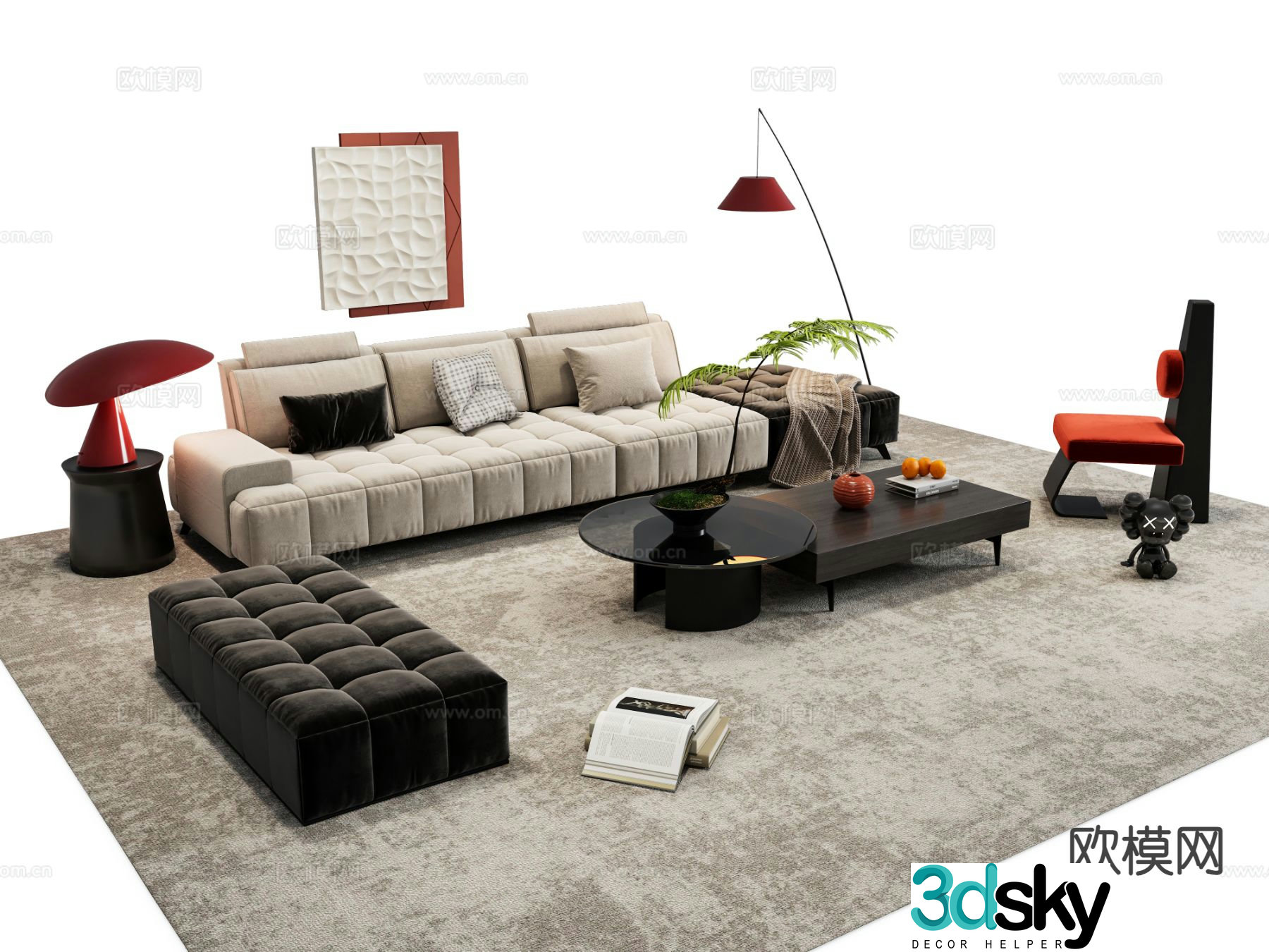 Modern sectional sofa 3d model