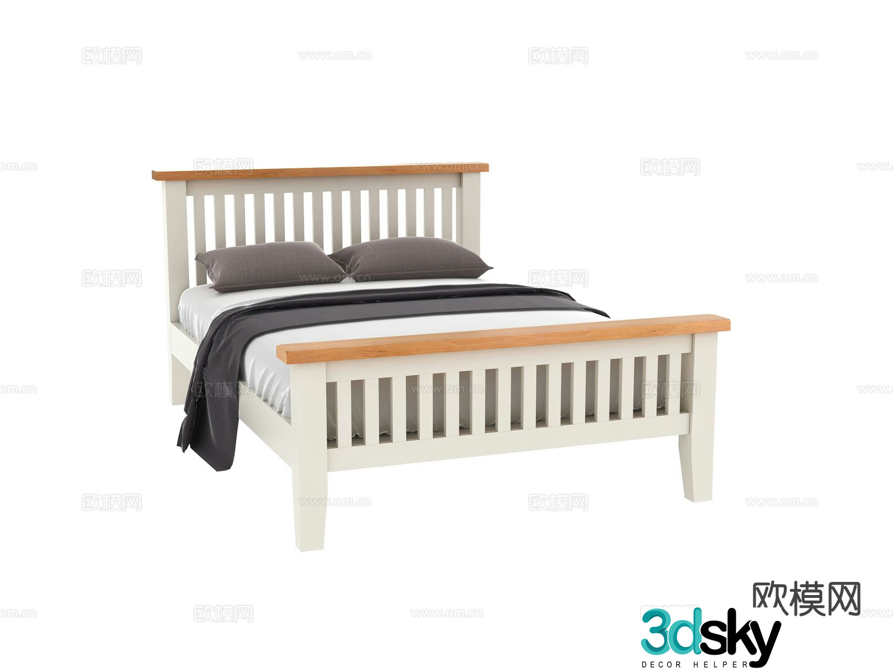 Modern children’s bed double bed 3d model