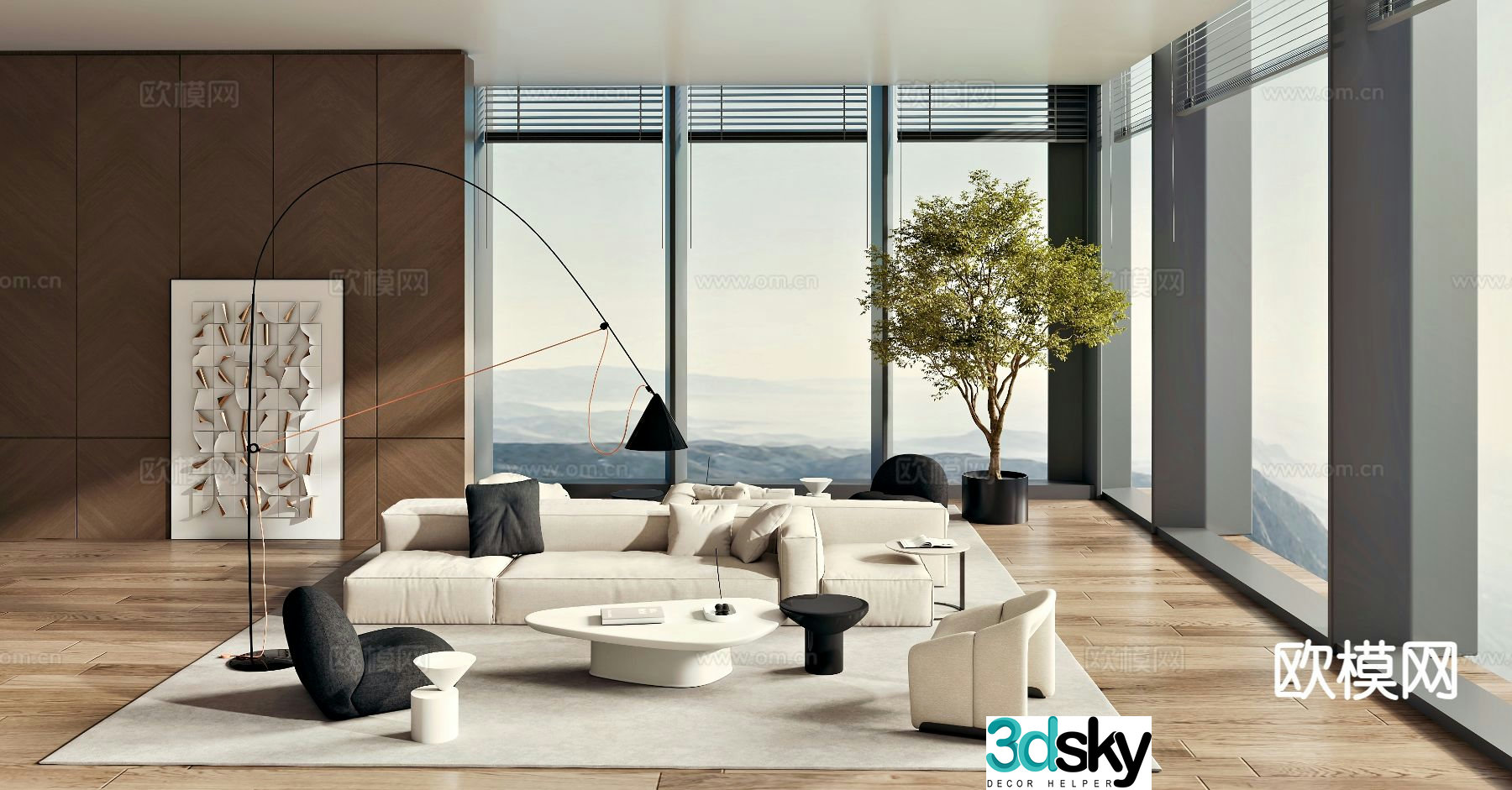 Modern sectional sofa 3d model