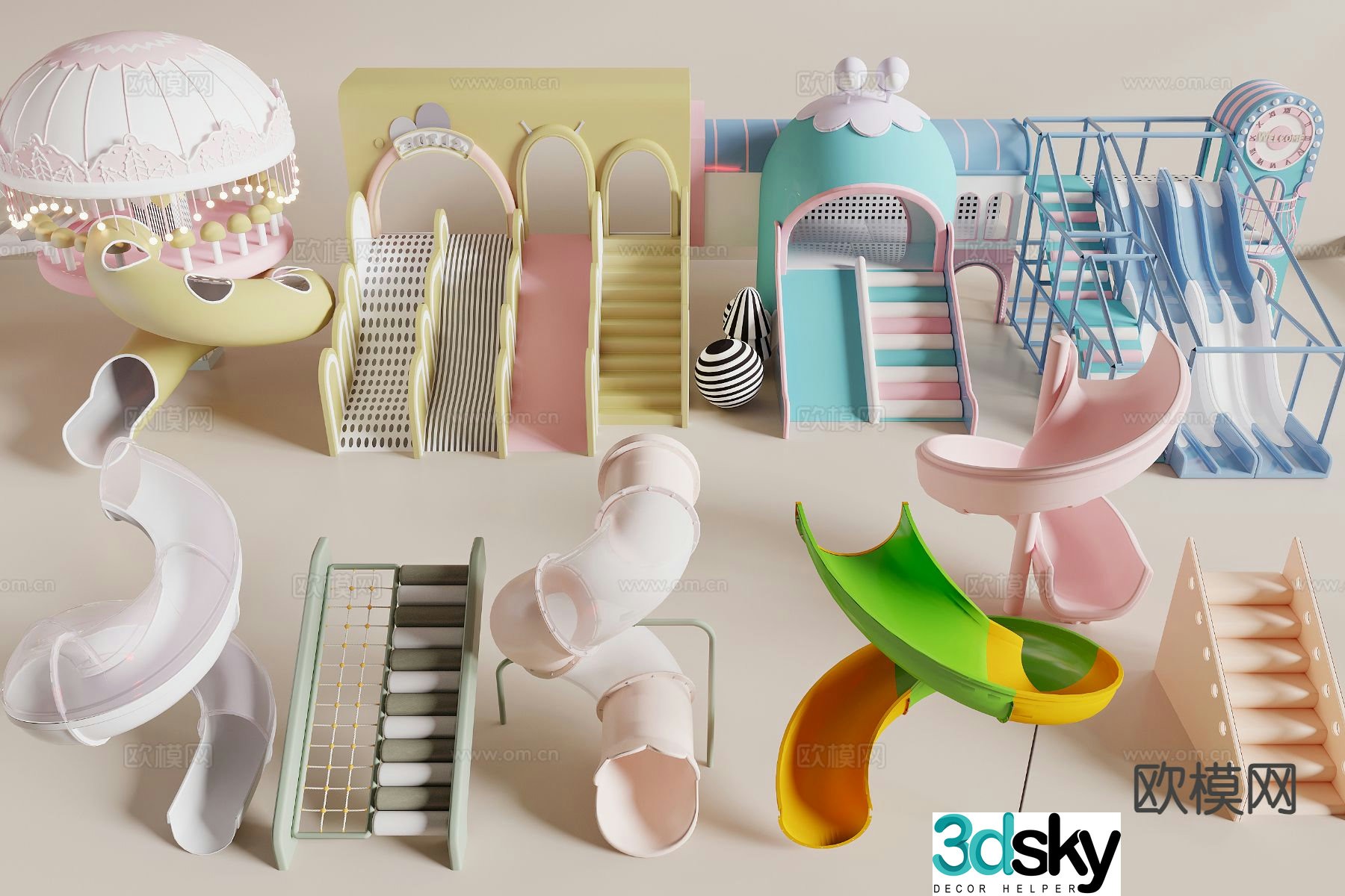 Amusement equipment children's slide 3d model