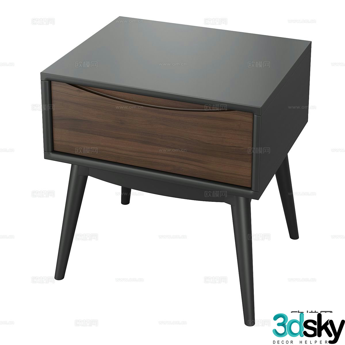 Nordic simple bedside table 3d model
