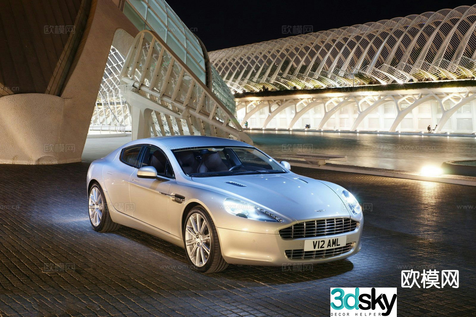 aston martin car sedan 3d model