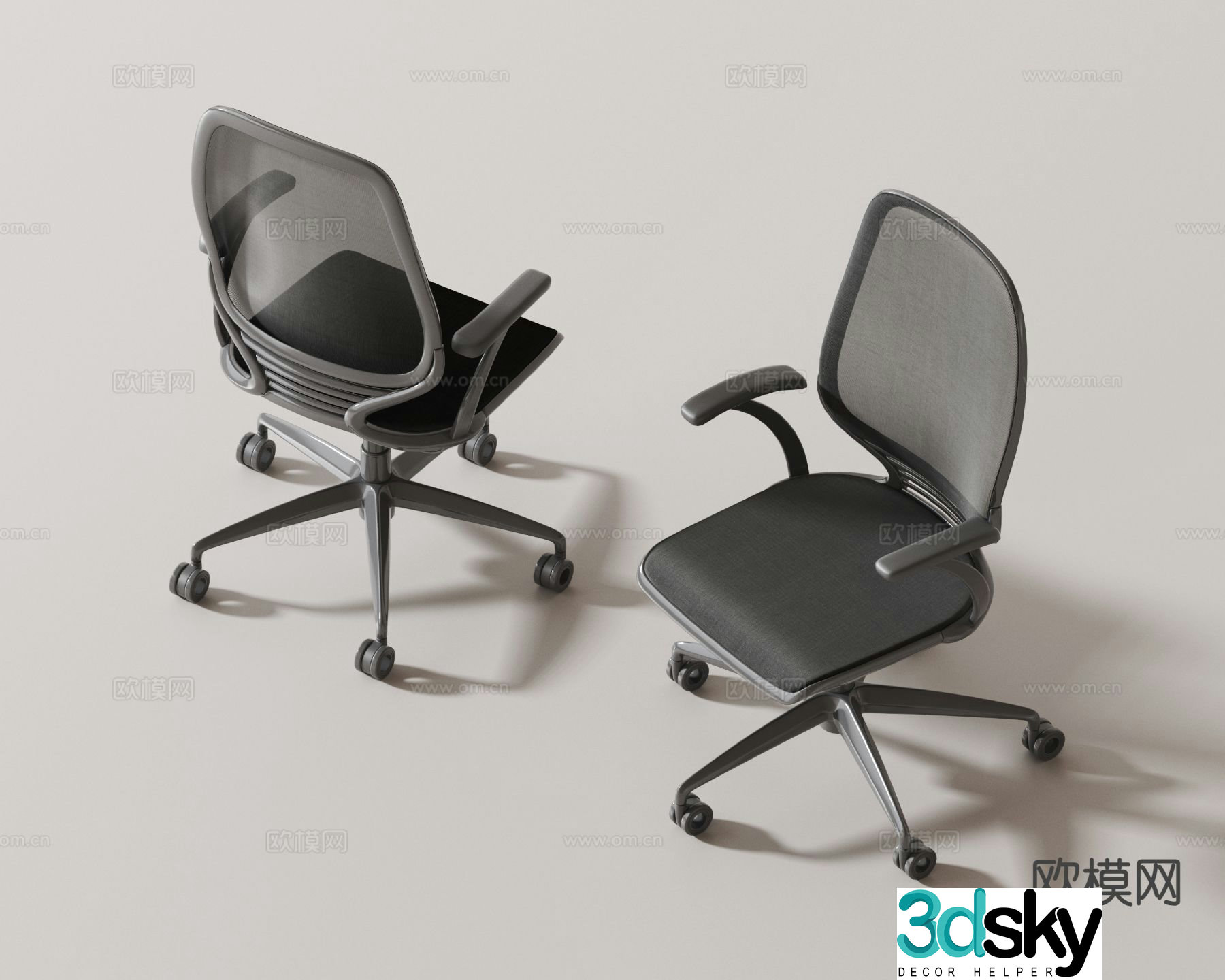 Mesh office chair shift chair staff chair 3D model