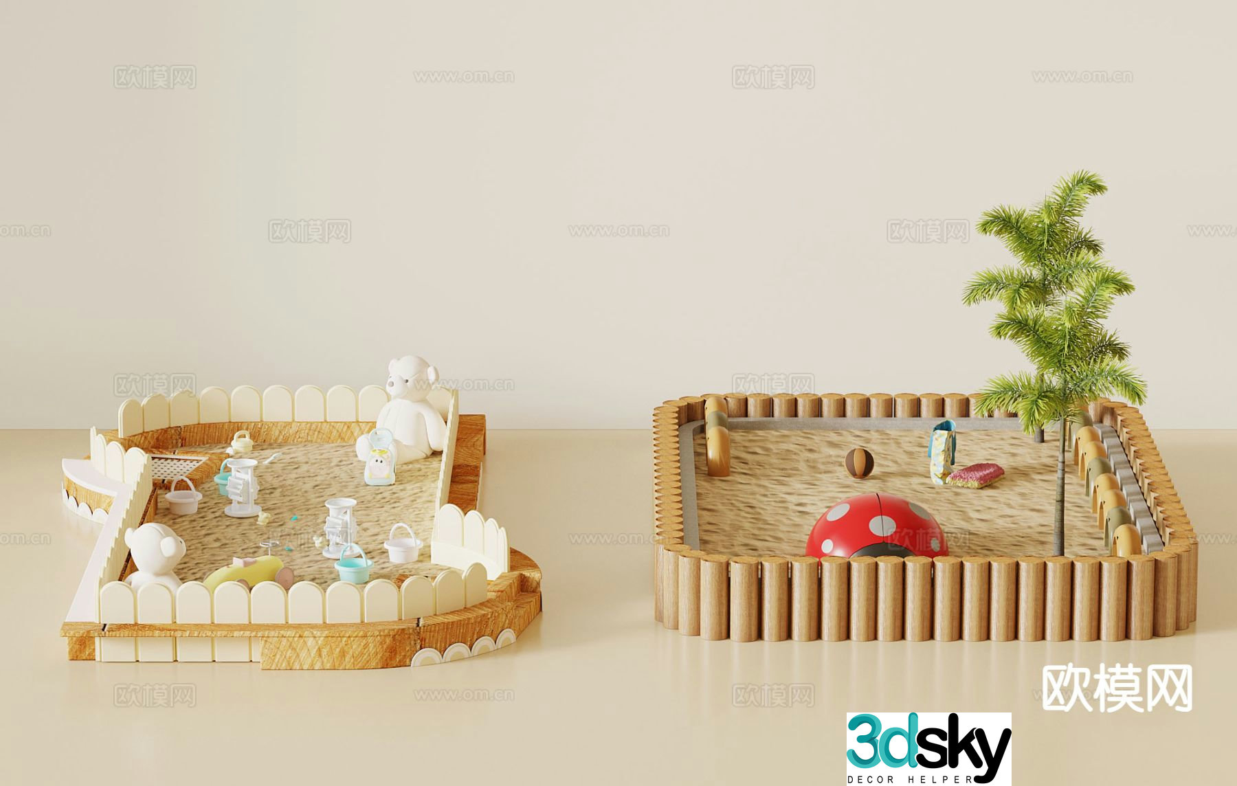 Modern children's sand pool amusement facilities 3d model