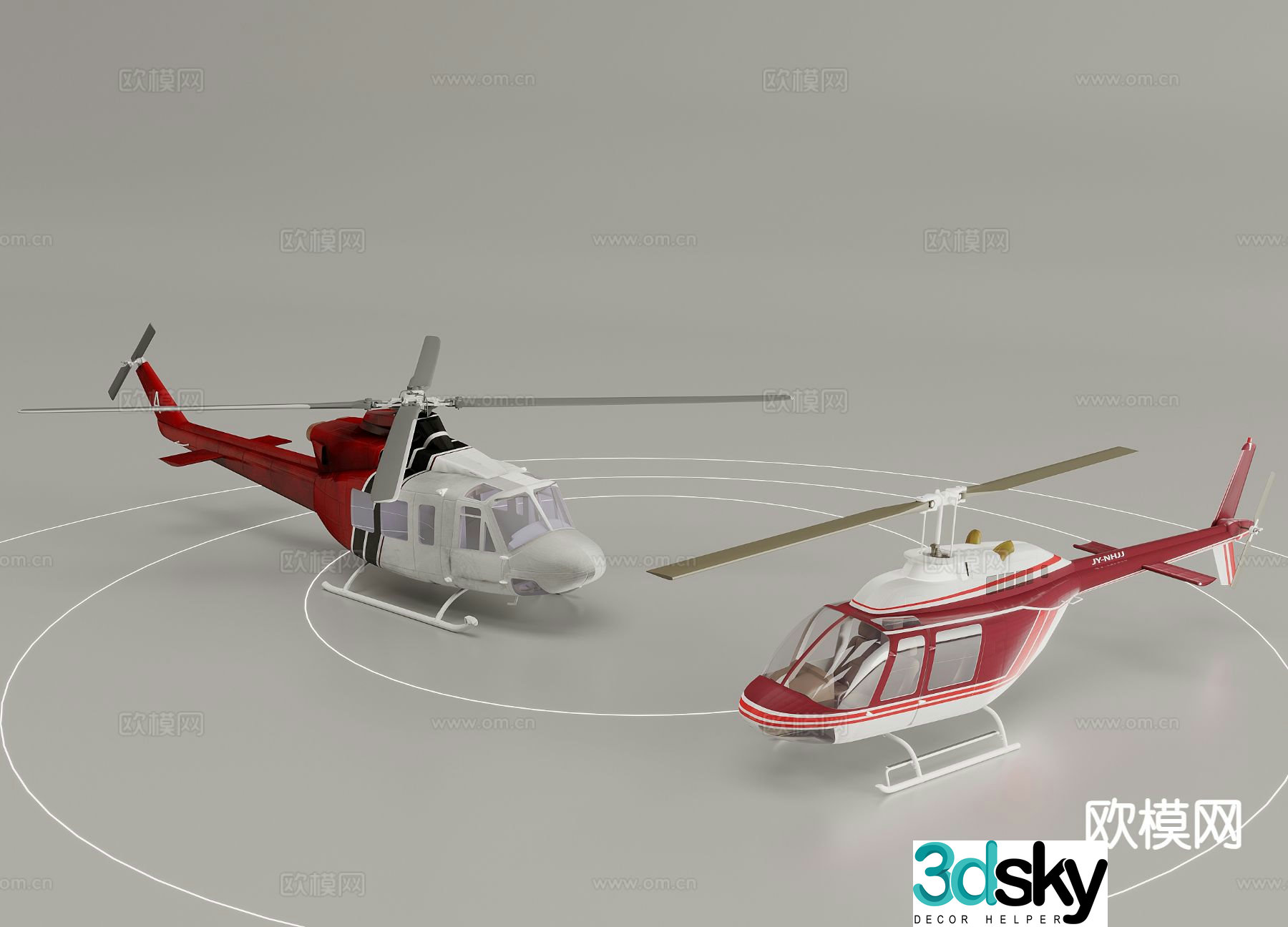 Modern helicopter 3d model