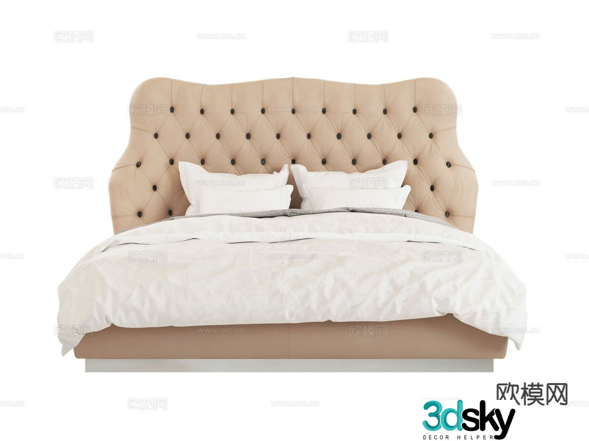 visionnaire- light luxury double bed 3d model