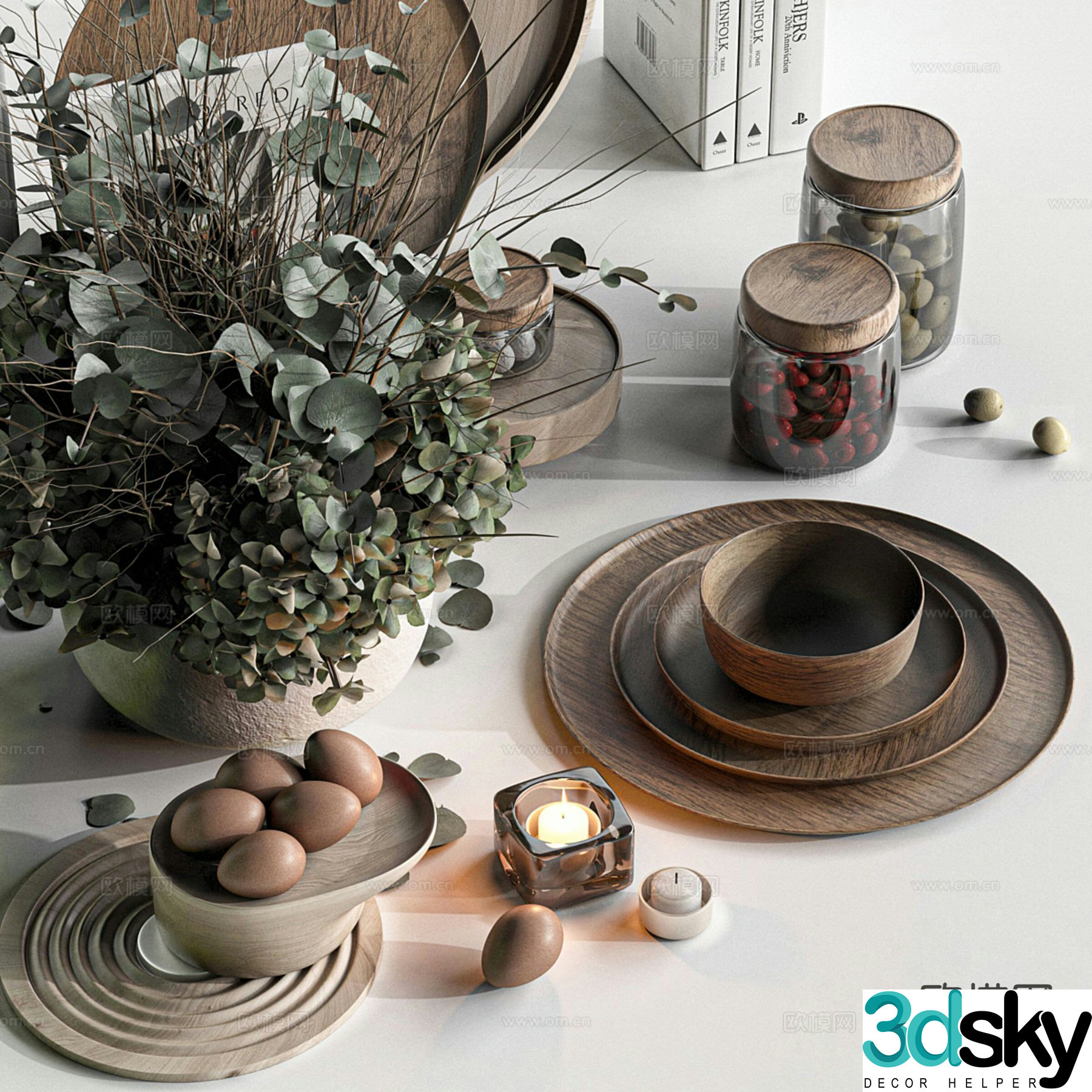 Modern tableware seasoning bottle kitchen ornaments 3d model
