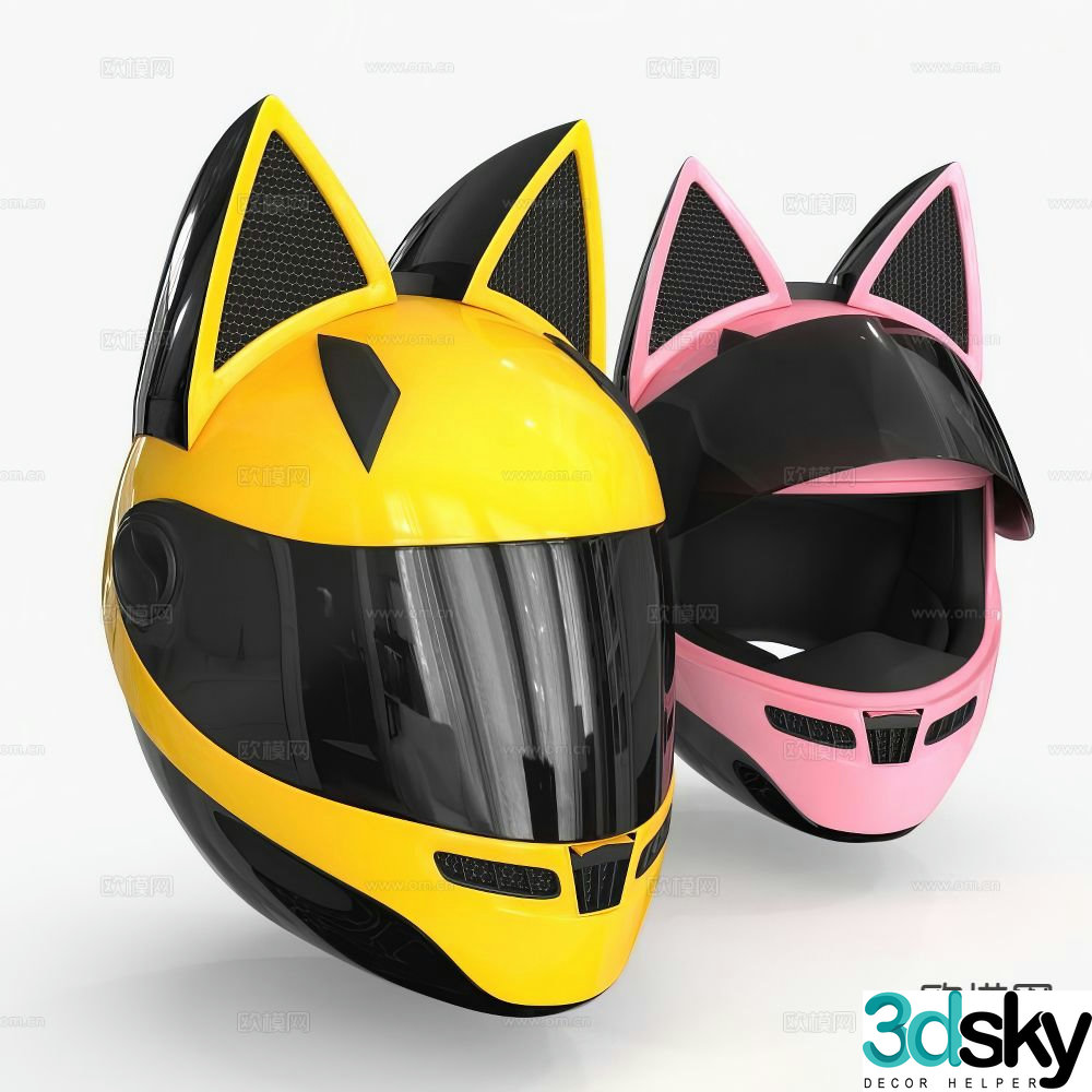 Cartoon helmet racing helmet 3d model