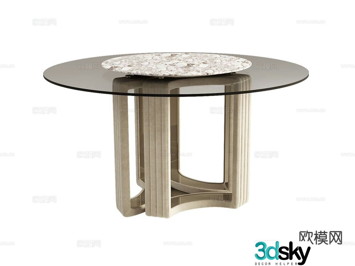 visionnaire- Light luxury dining table round dining table 3D model