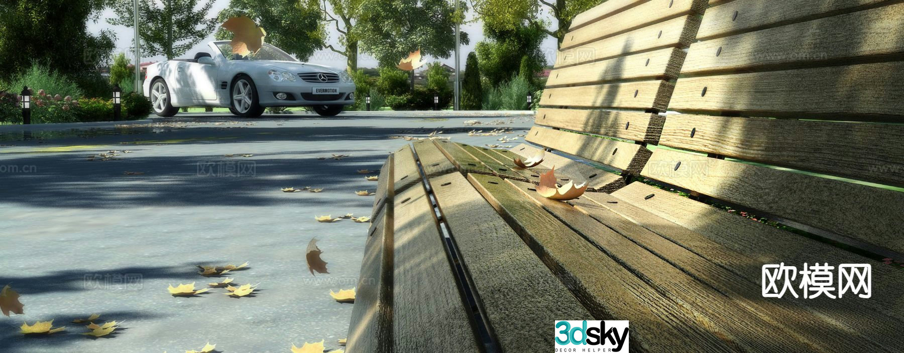 Outdoor chair park chair public chair landscape seat 3d model