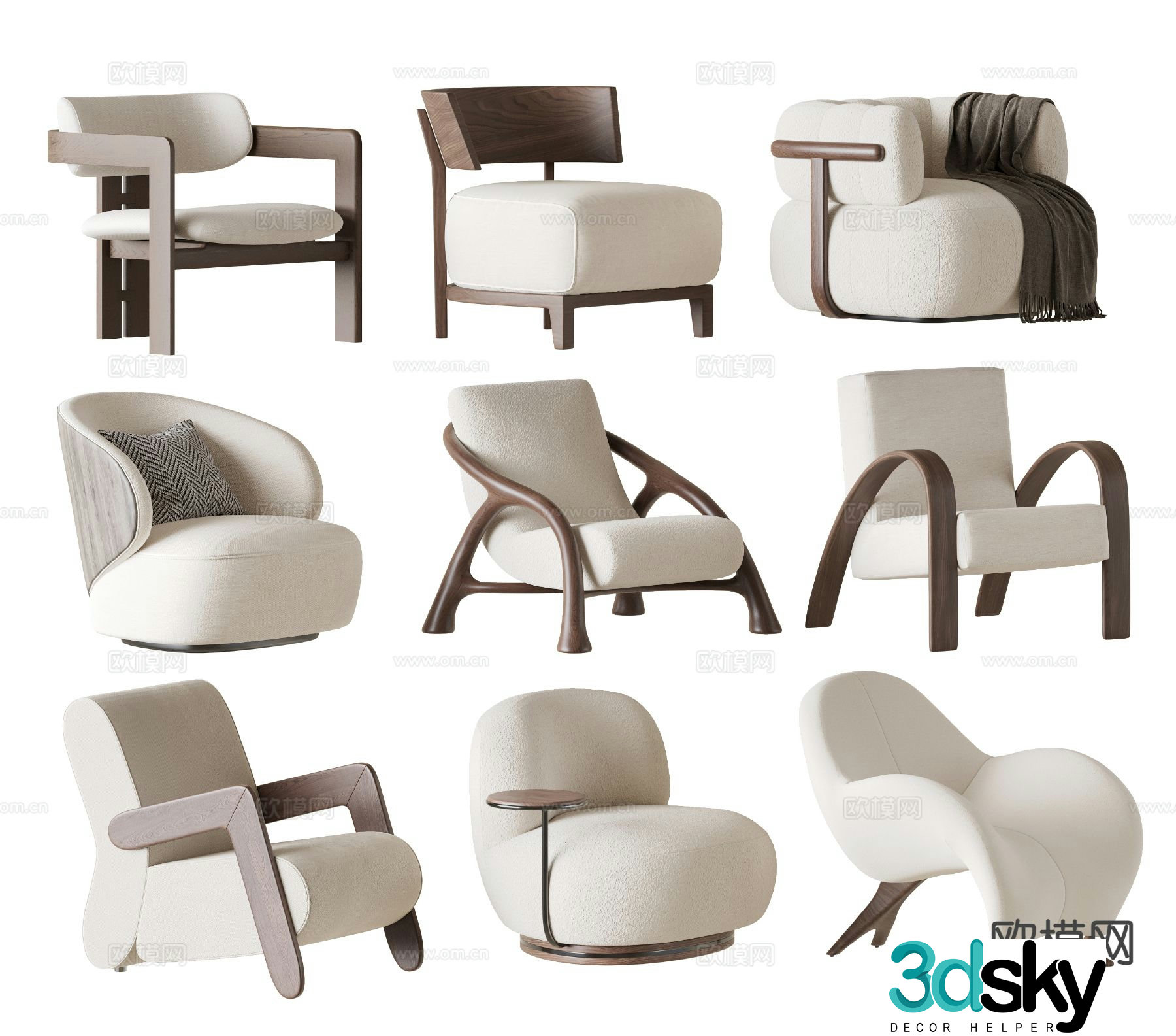 Medieval style sofa chair leisure chair armchair 3d model