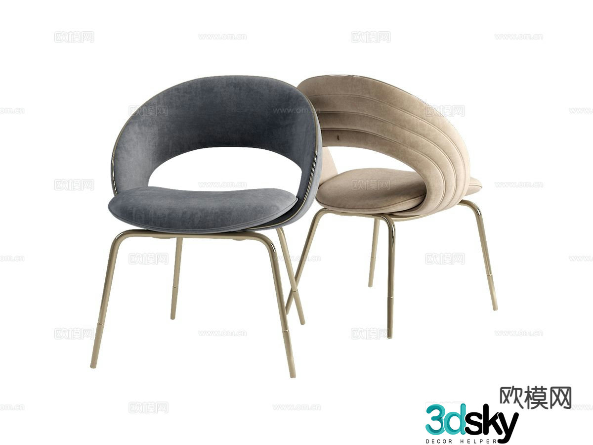 visionnaire- Light luxury chair dining chair 3d model