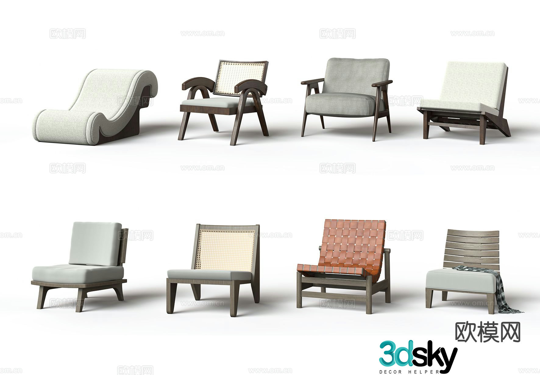 Wabi-sabi chair sofa chair leisure chair 3d model