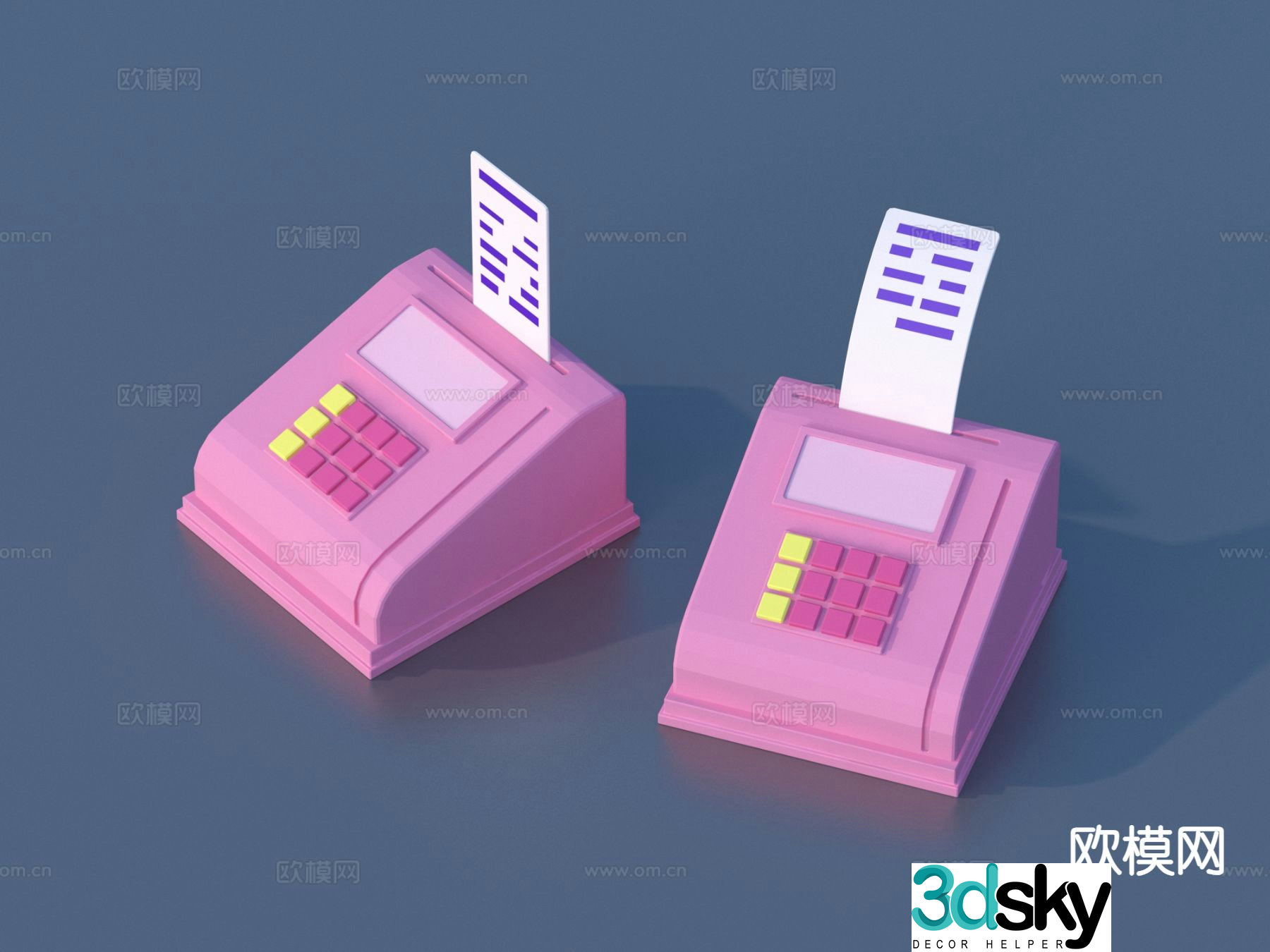 Cartoon toy mini cash register 3d model