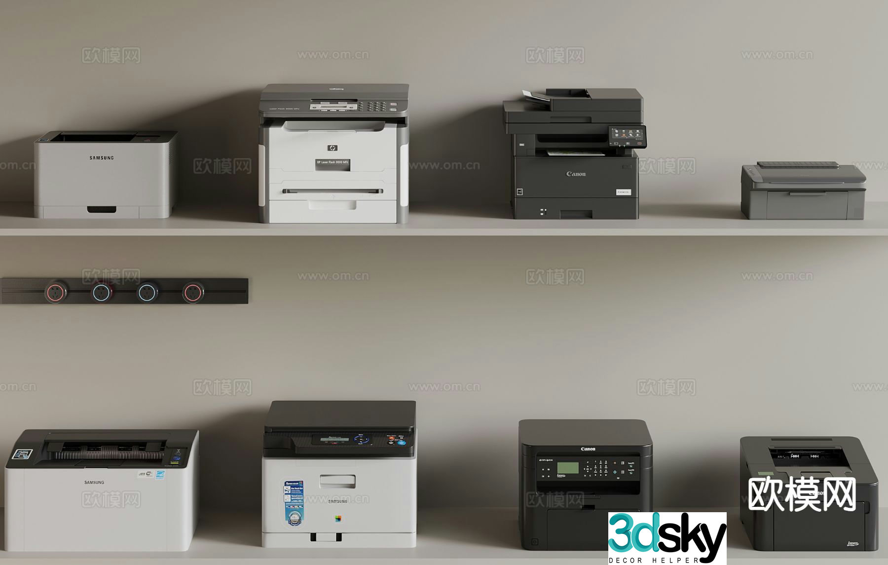 Office supplies printer printing machine copier 3d model