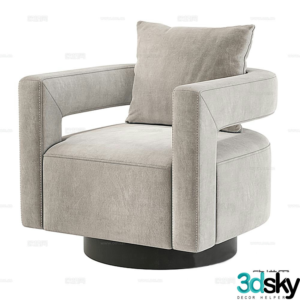 Modern single sofa fabric sofa 3d model