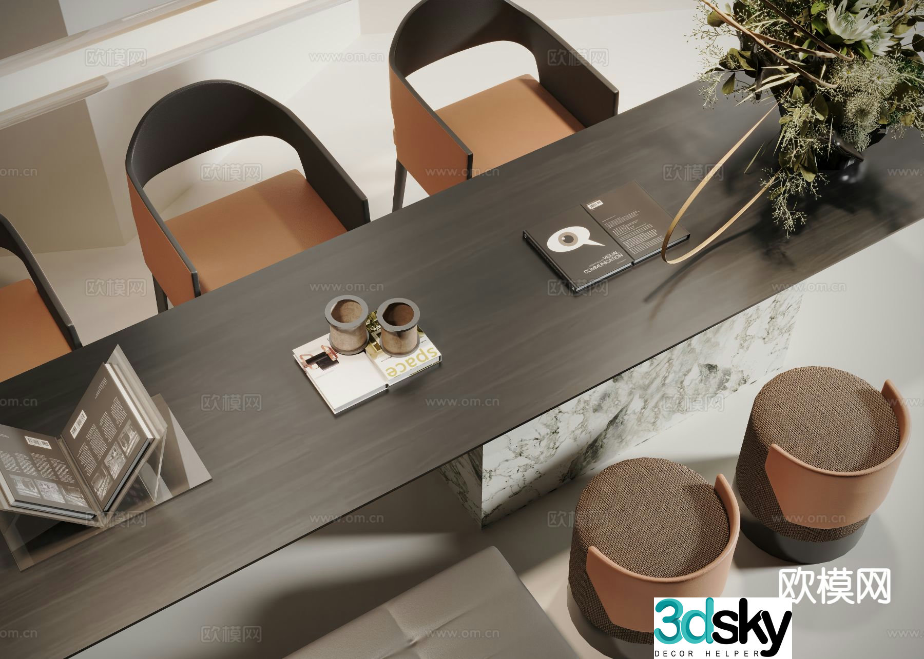 New Chinese style tea table and chair 3D model