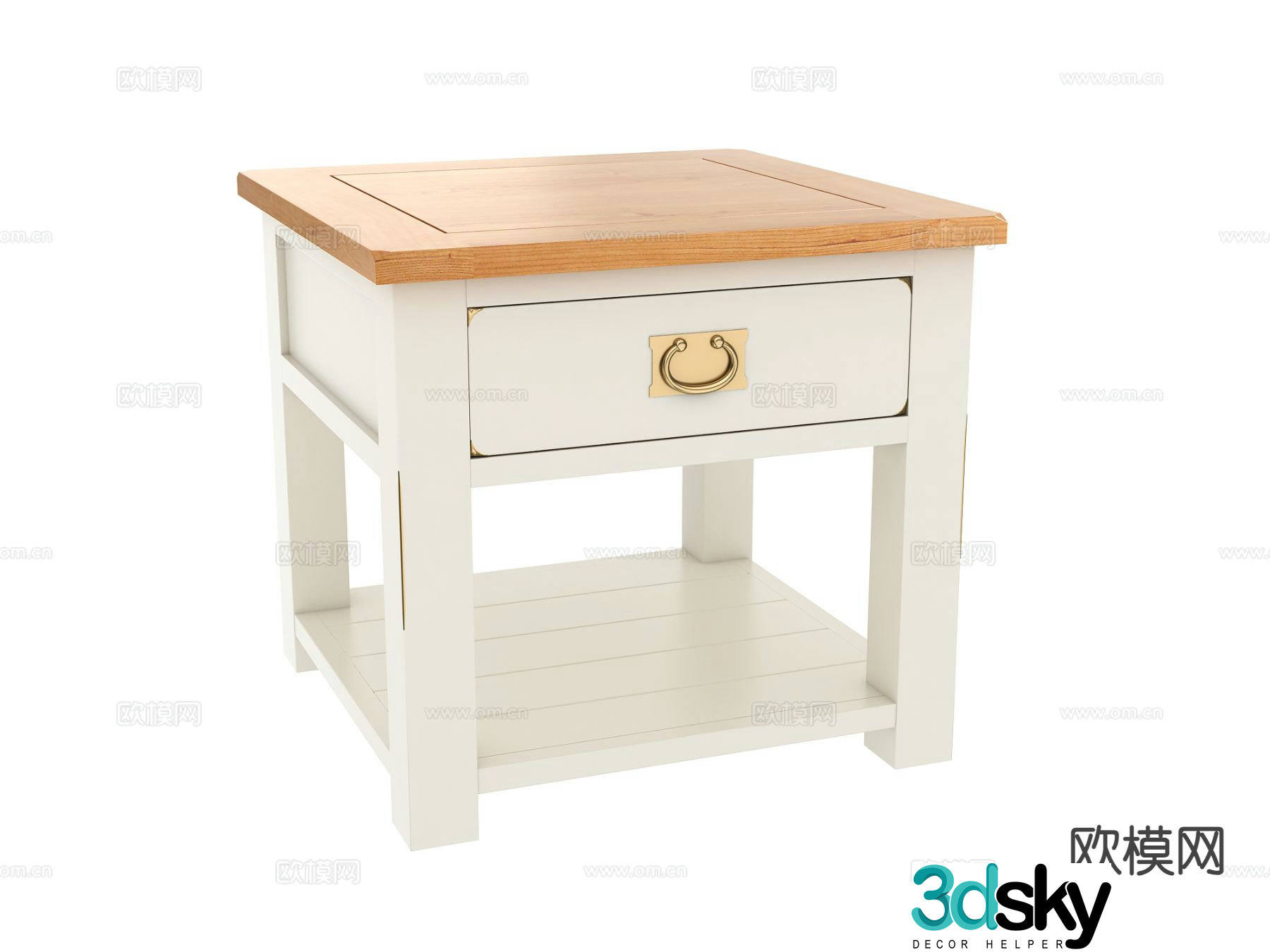 Nordic bedside table 3d model