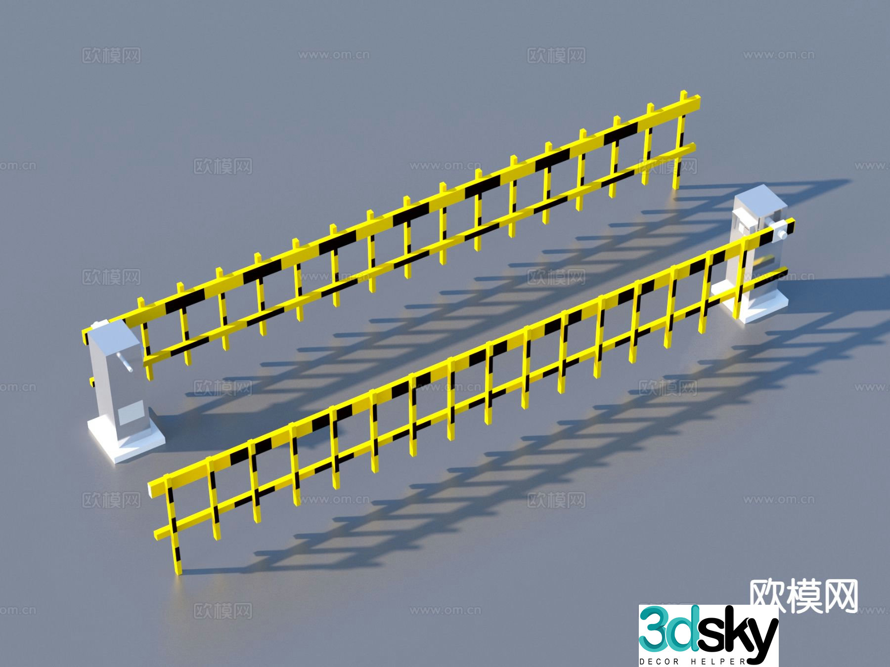 Telescopic door electric telescopic door blocking bar 3d model