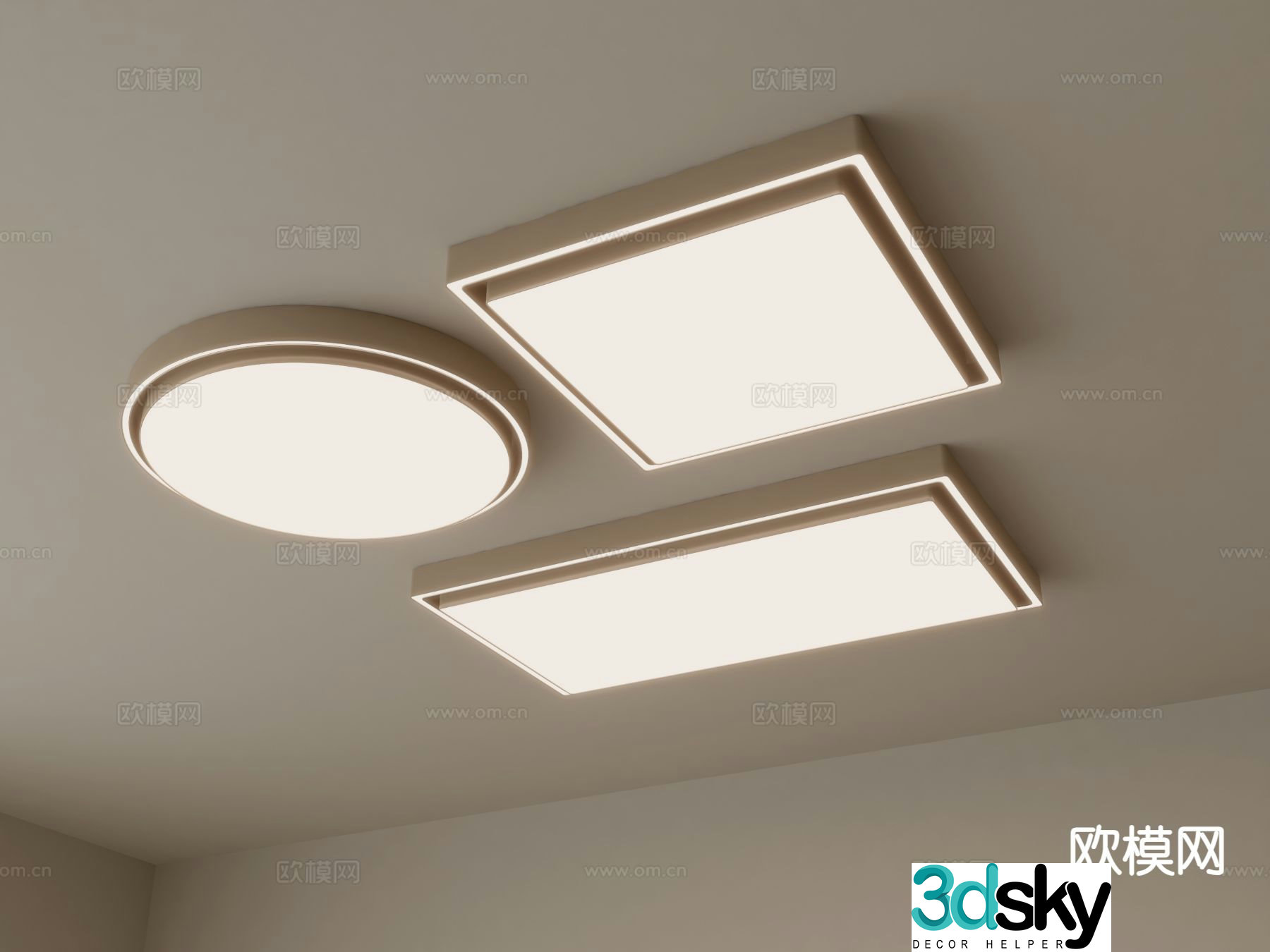 Modern geometric ceiling lamp 3d model