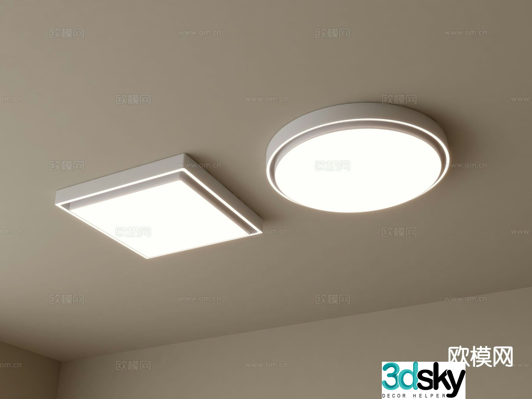 Modern geometric ceiling lamp 3d model