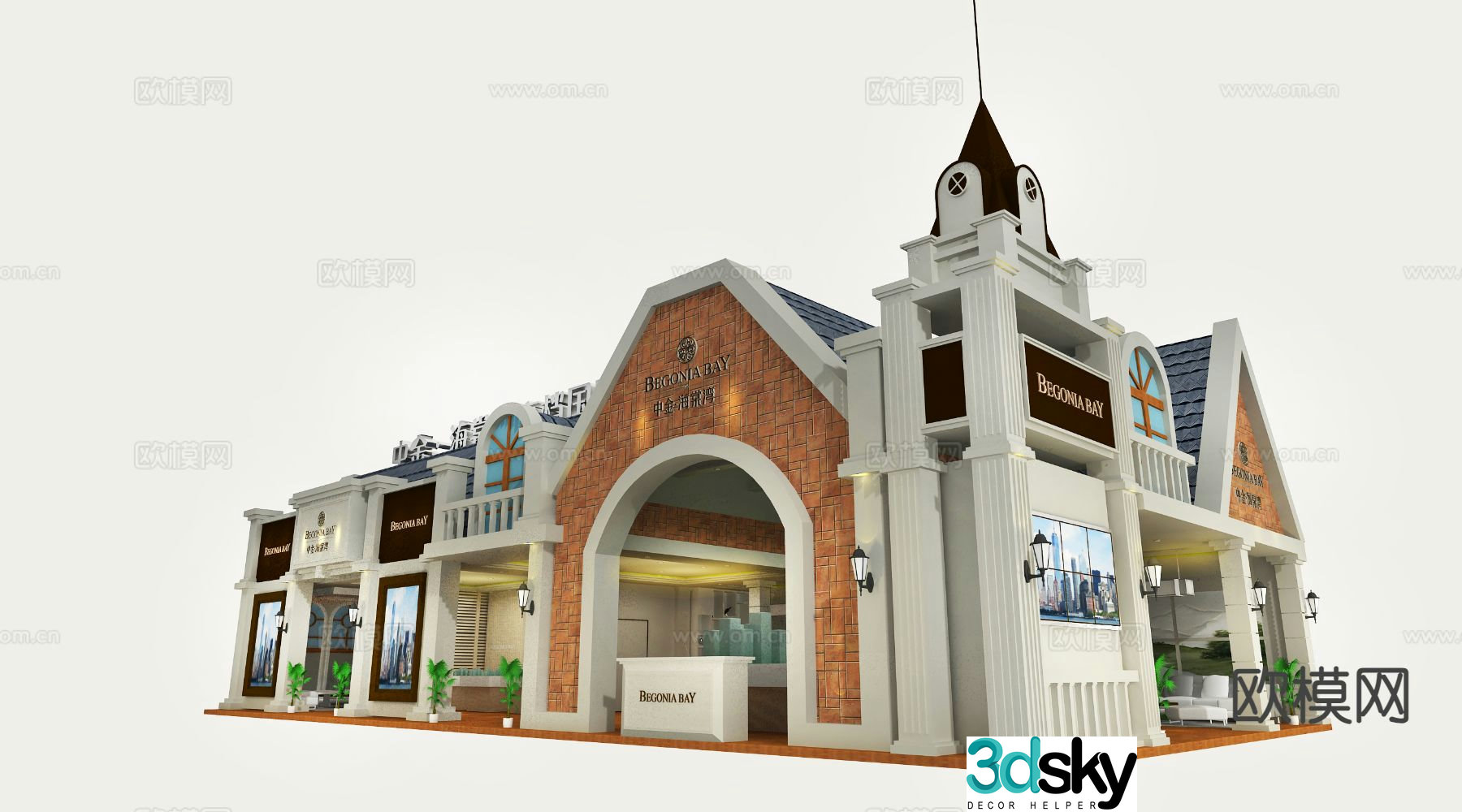 European exhibition exhibition exhibition hall appearance 3d model