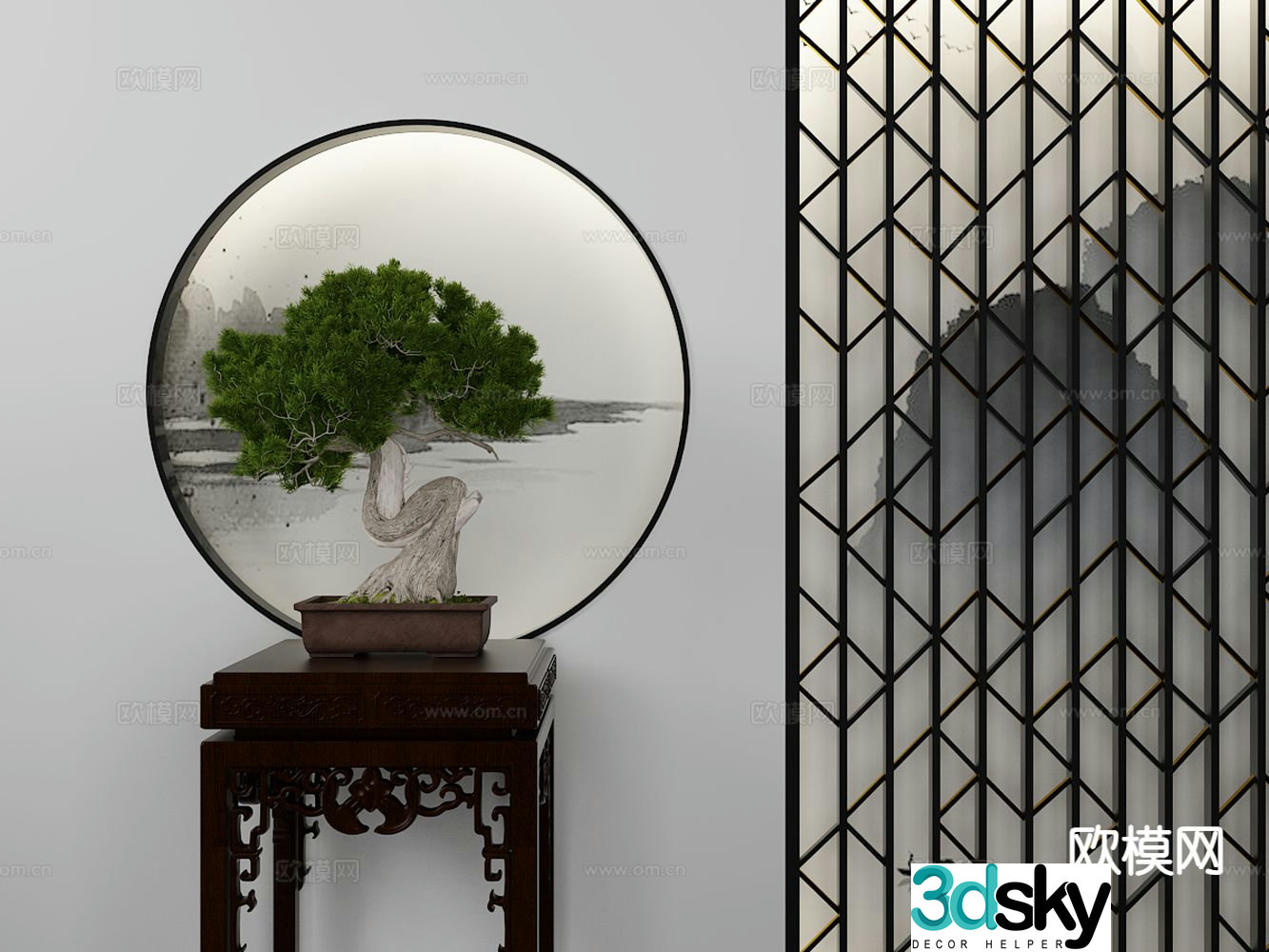 New Chinese bonsai d model