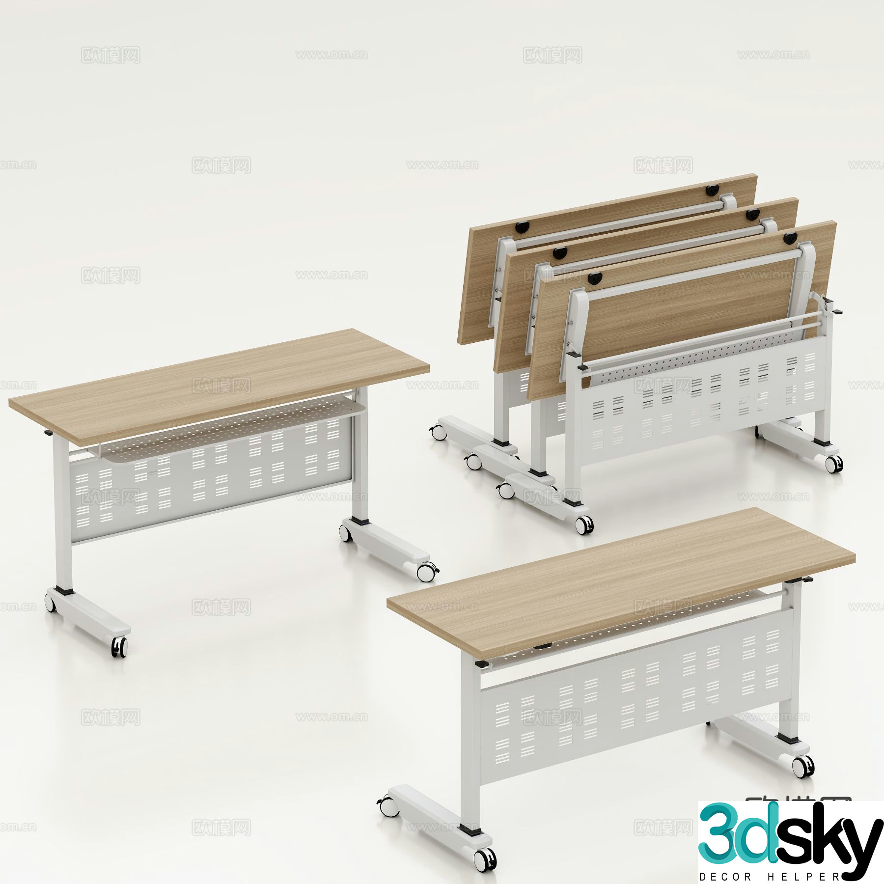 Folding training table training table 3d model