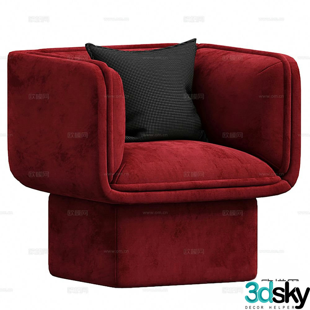Modern single sofa leisure sofa 3d model