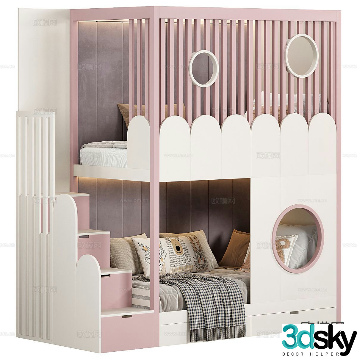 Children’s bed bunk bed bunk bed 3d model
