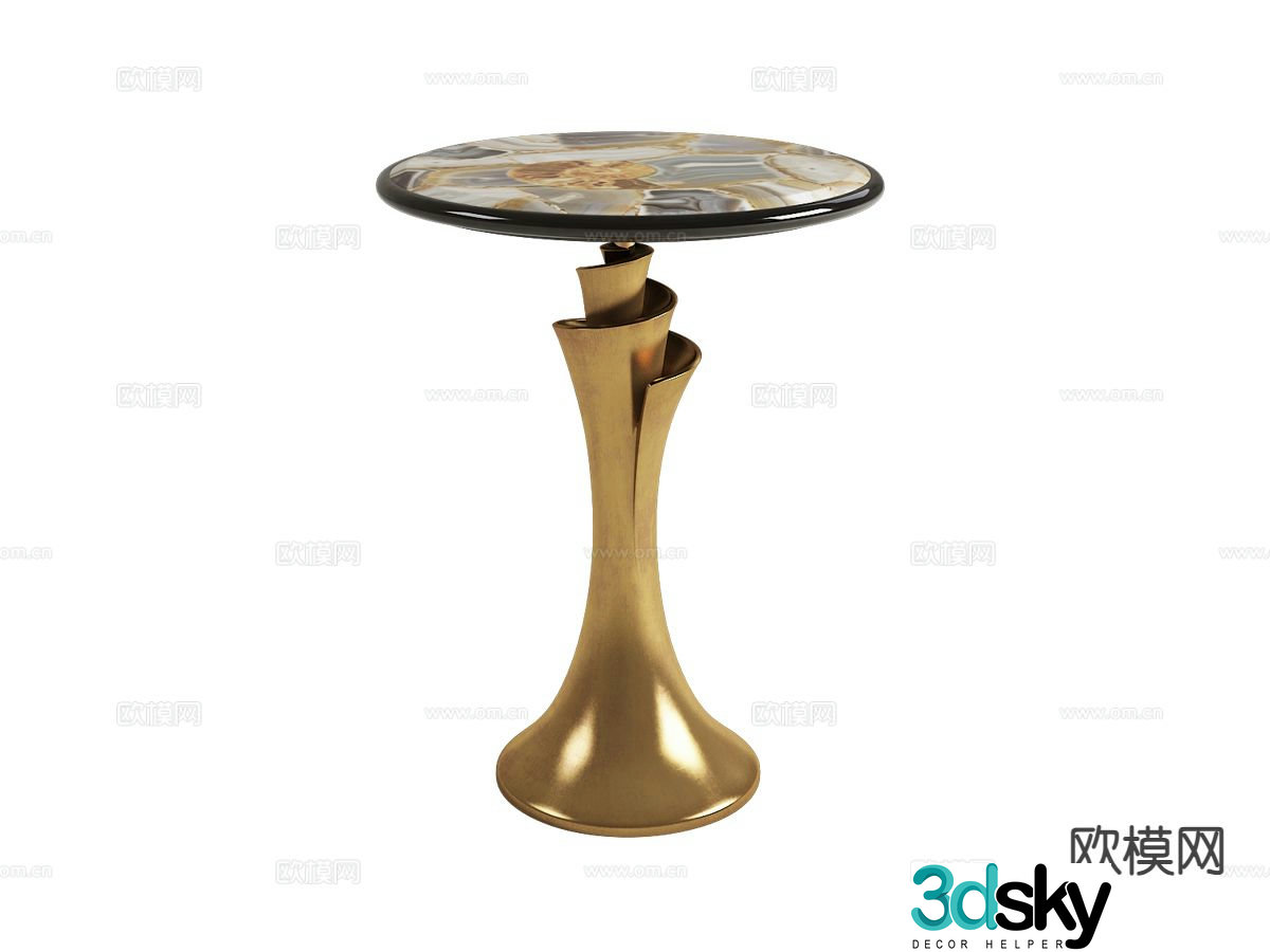 visionnaire- Light luxury angle table round table side table 3D model