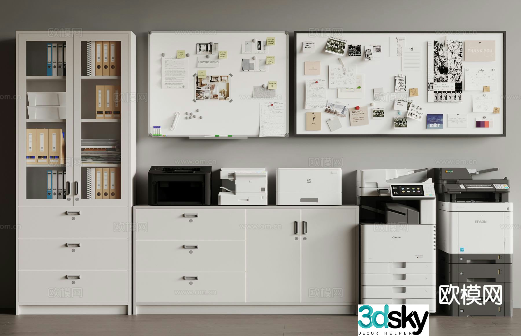 Office supplies printer file cabinet file cabinet 3d model