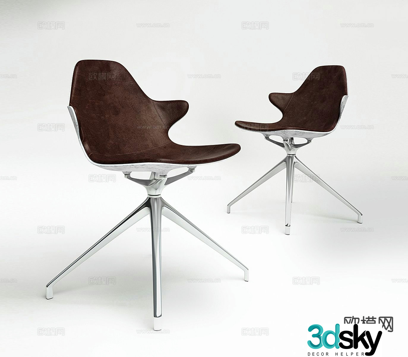 rochebobois modern chair dining chair 3d model