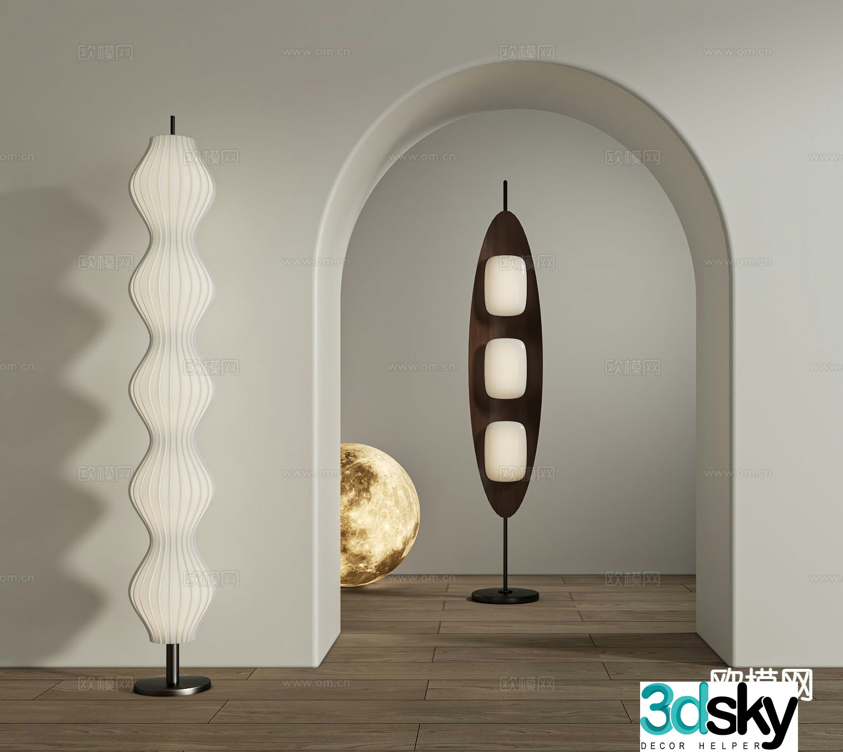 Wabi-sabi floor lamp 3d model